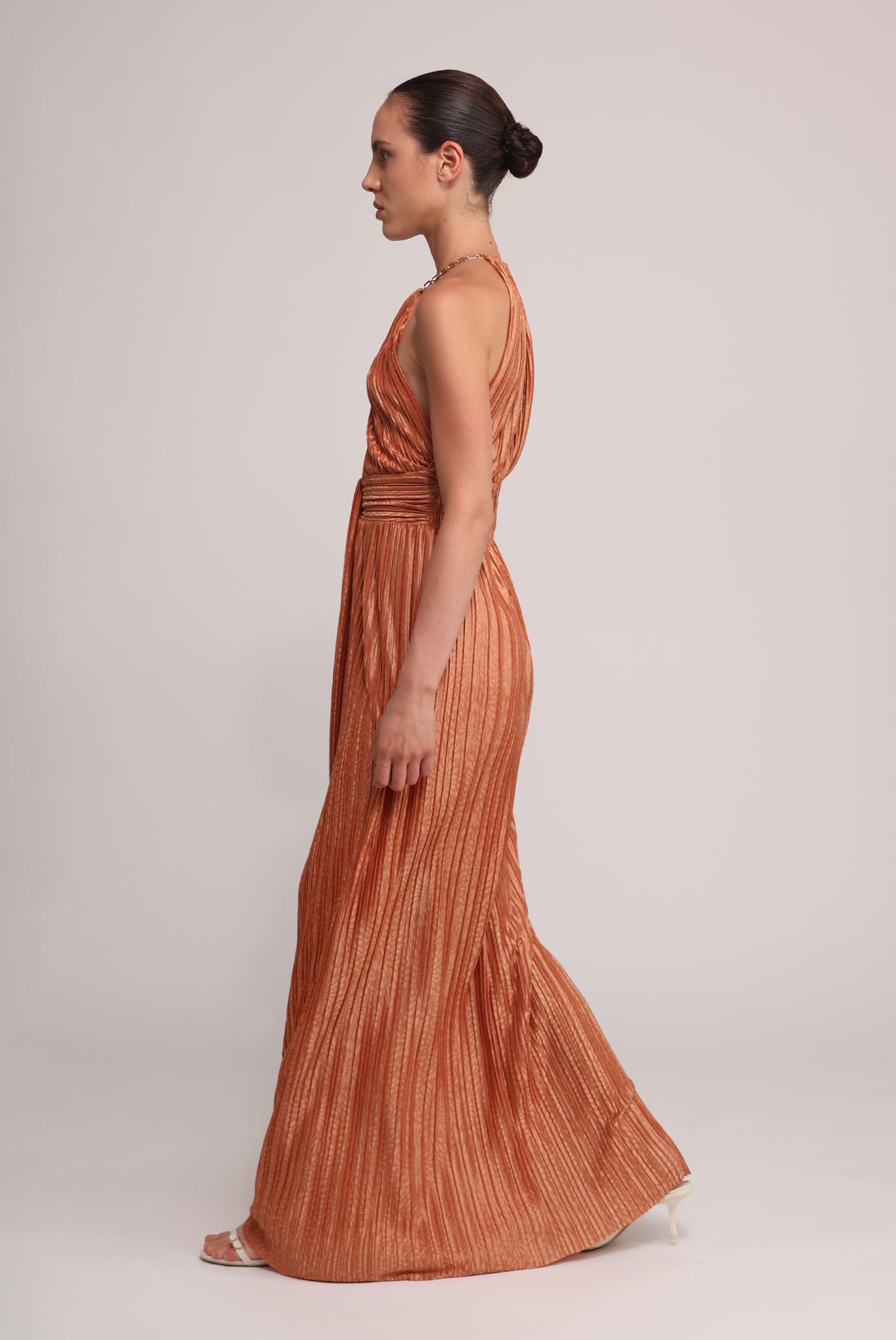 SABINA MUSAYEV - floral_embossed_pleated_knit_caramel_summer_25