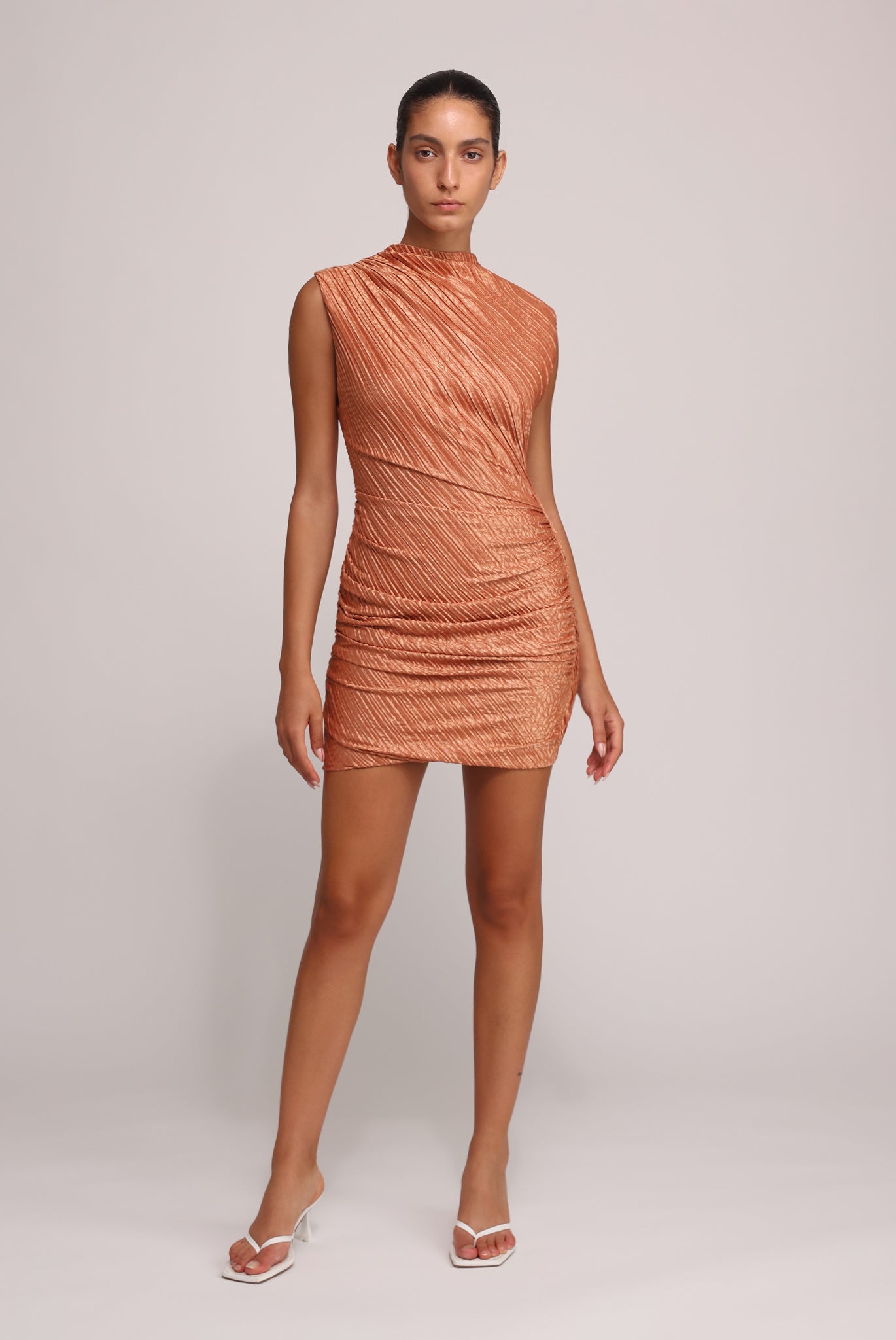 SABINA MUSAYEV - floral_embossed_pleated_knit_caramel_summer_25