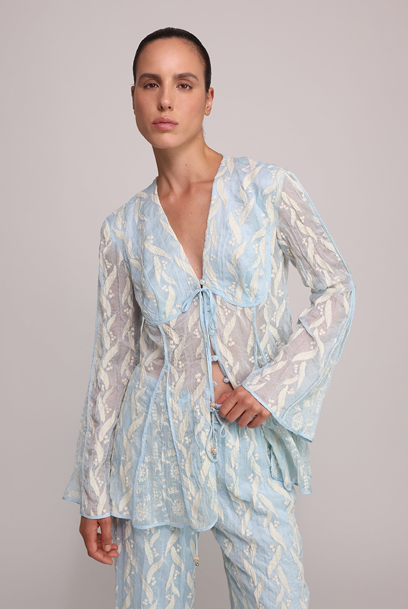 SABINA MUSAYEV - pleated_chiffon_w_emb_aqua_summer_25