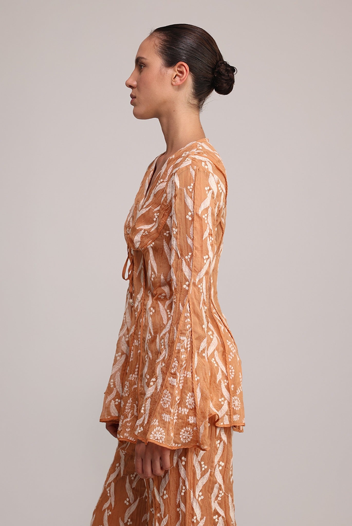 SABINA MUSAYEV - pleated_chiffon_w_emb_terracotta_summer_25