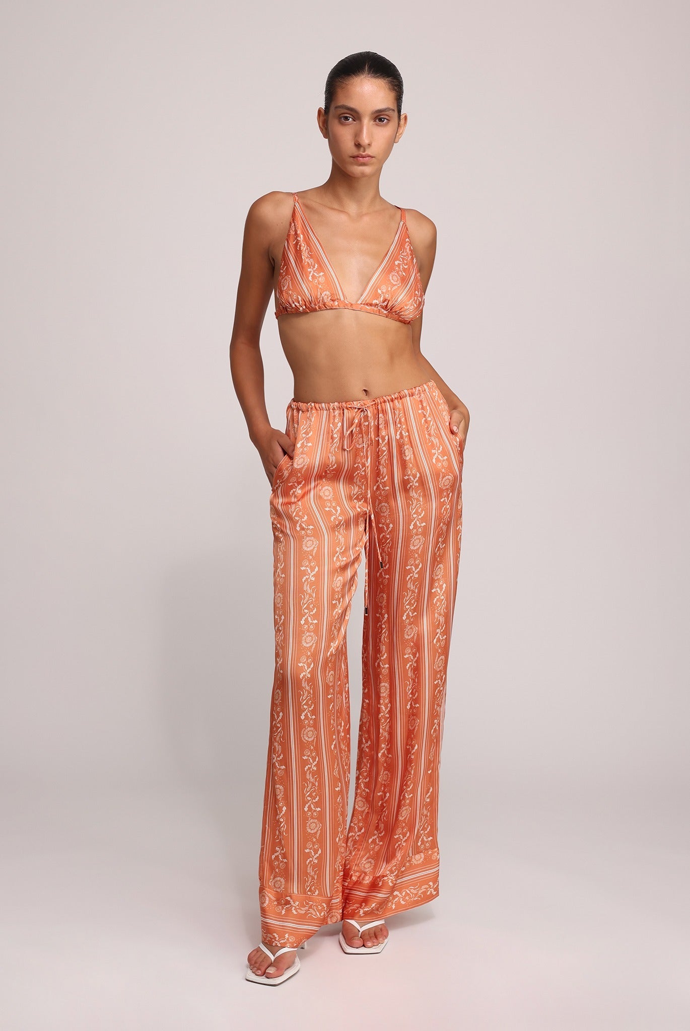 SABINA MUSAYEV - stripe_print_on_satin_orange_print_summer_25