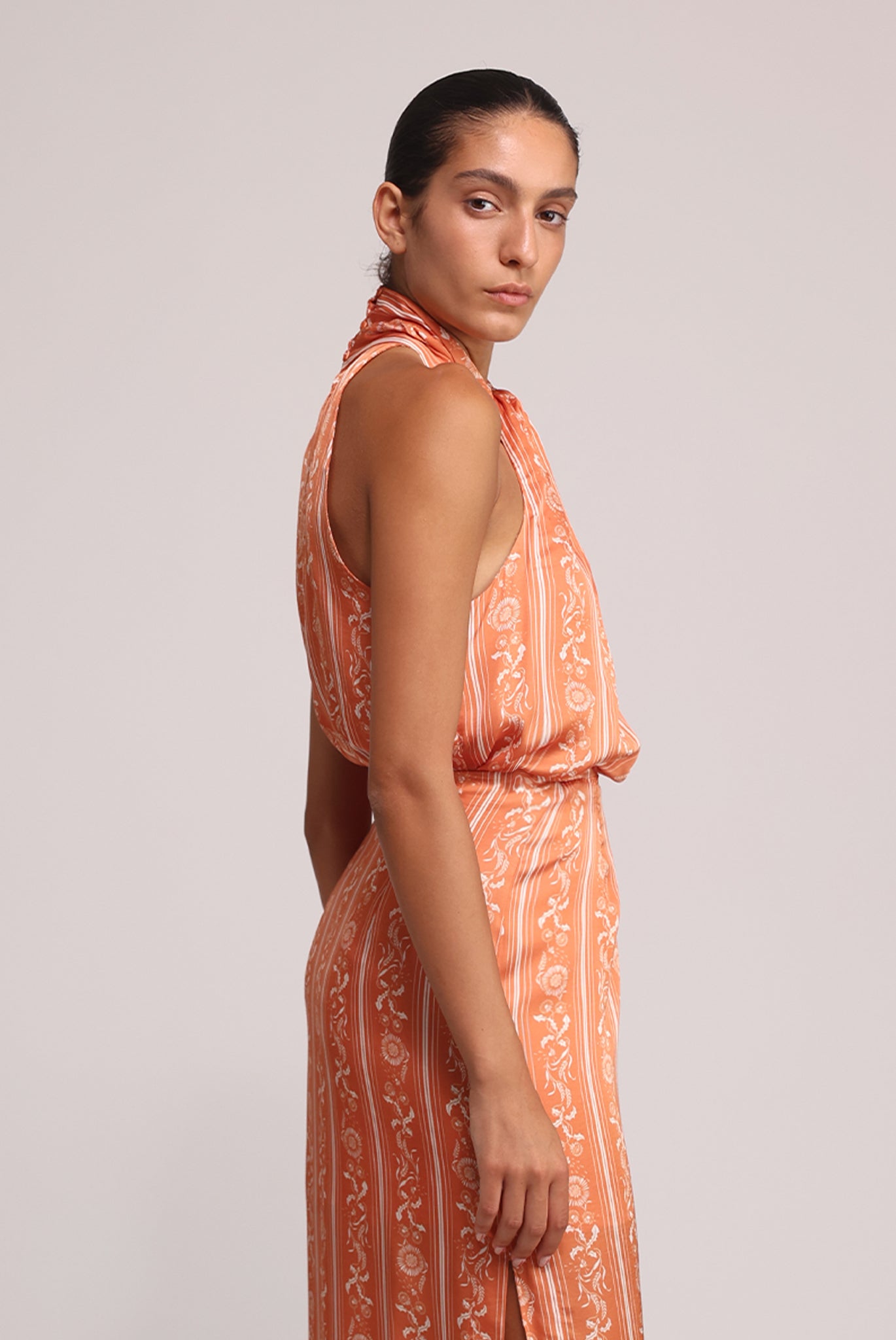 SABINA MUSAYEV - stripe_print_on_satin_orange_print_summer_25