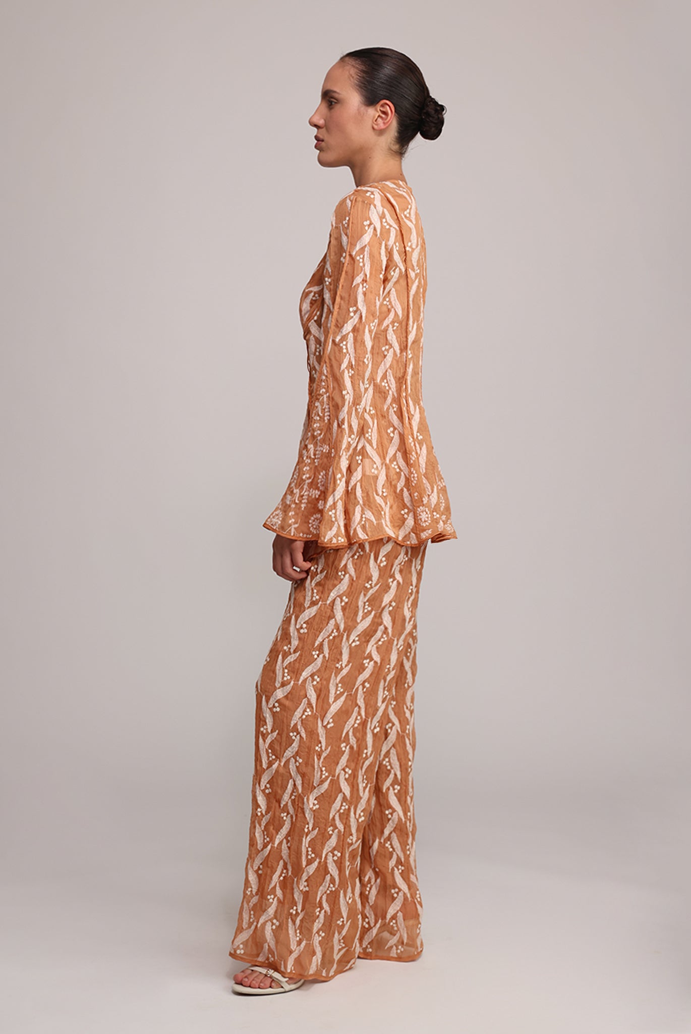 SABINA MUSAYEV - pleated_chiffon_w_emb_terracotta_summer_25