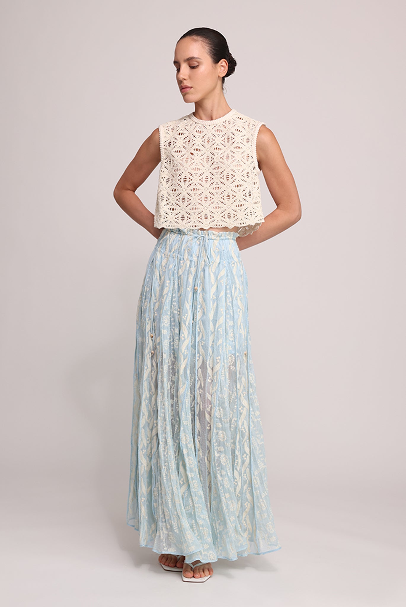 SABINA MUSAYEV - pleated_chiffon_w_emb_aqua_summer_25