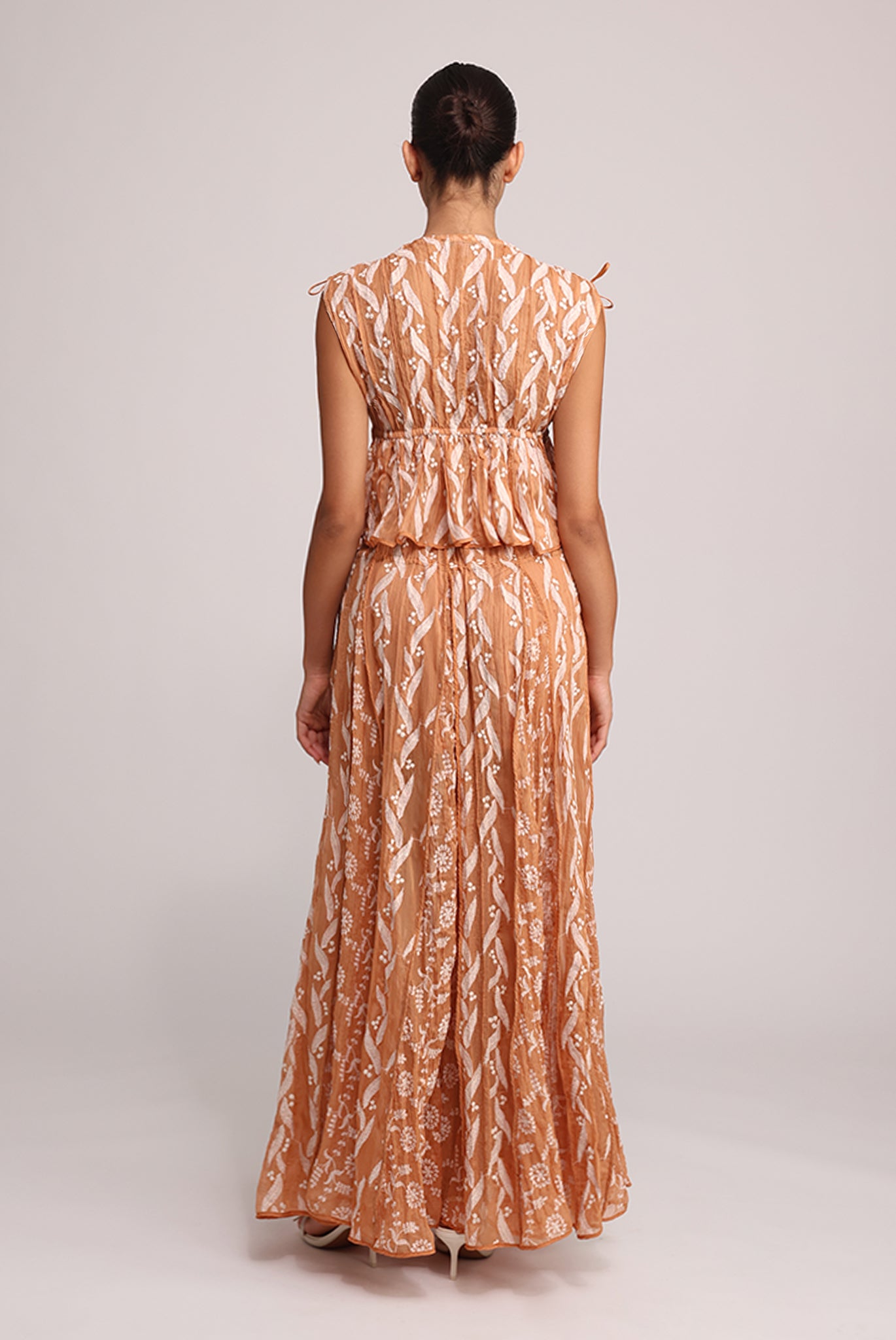 SABINA MUSAYEV - pleated_chiffon_w_emb_terracotta_summer_25