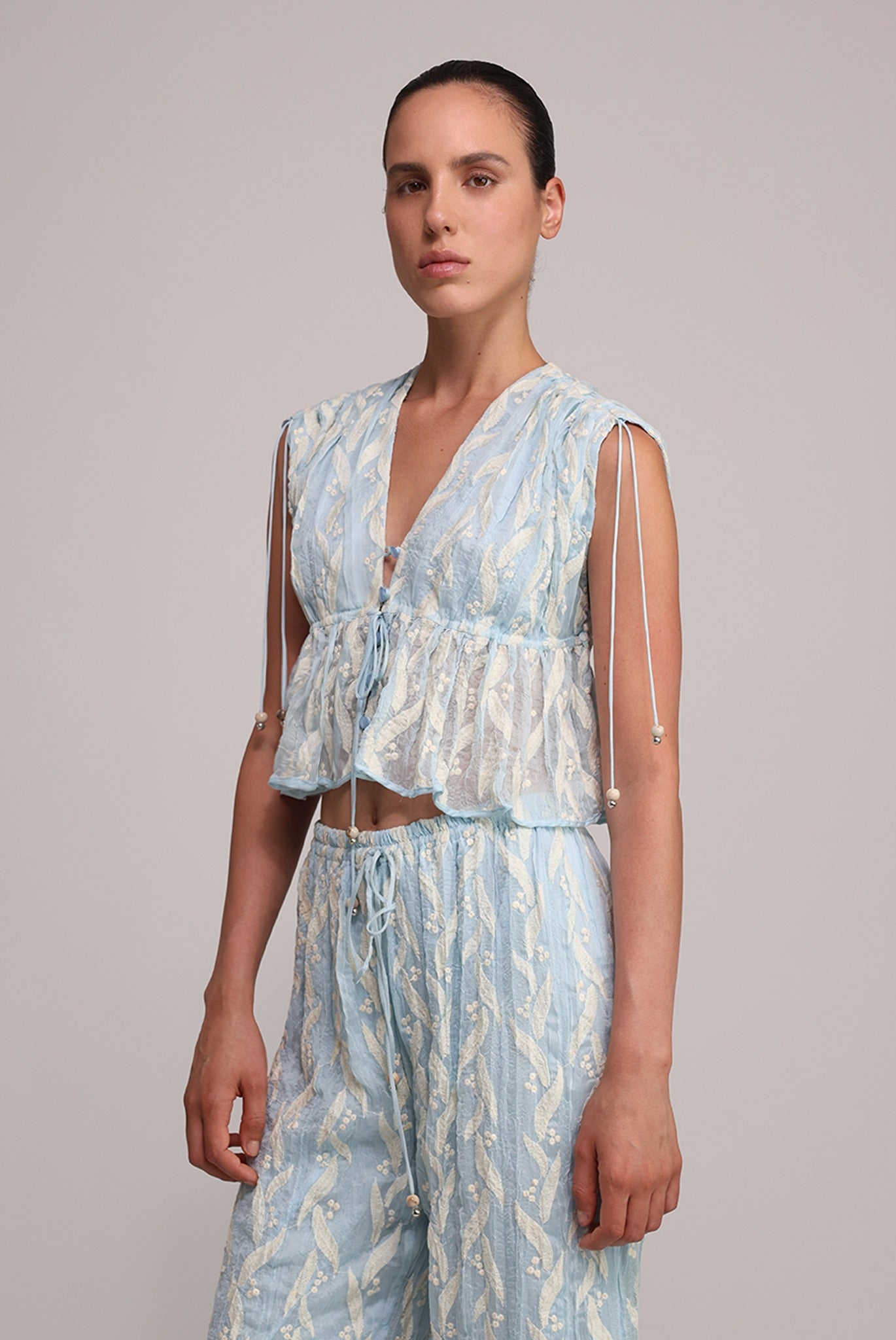 SABINA MUSAYEV - pleated_chiffon_w_emb_aqua_summer_25