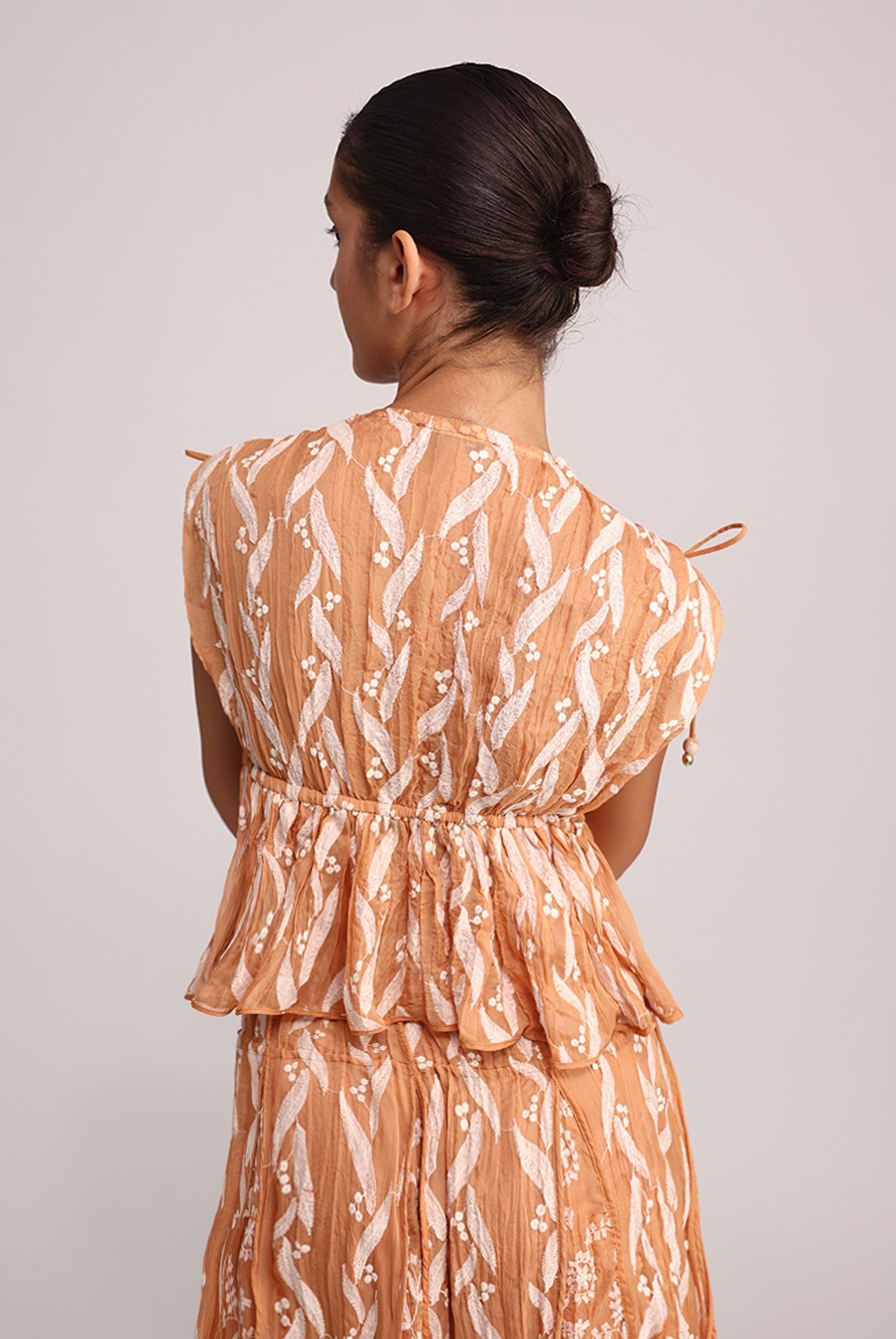 SABINA MUSAYEV - pleated_chiffon_w_emb_terracotta_summer_25