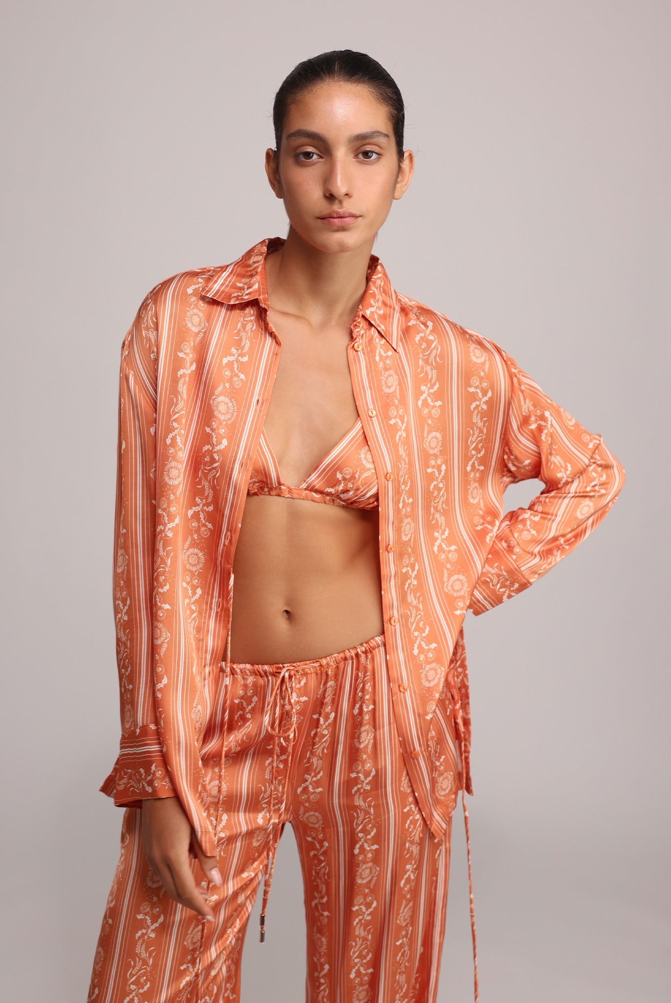 SABINA MUSAYEV - stripe_print_on_satin_orange_print_summer_25