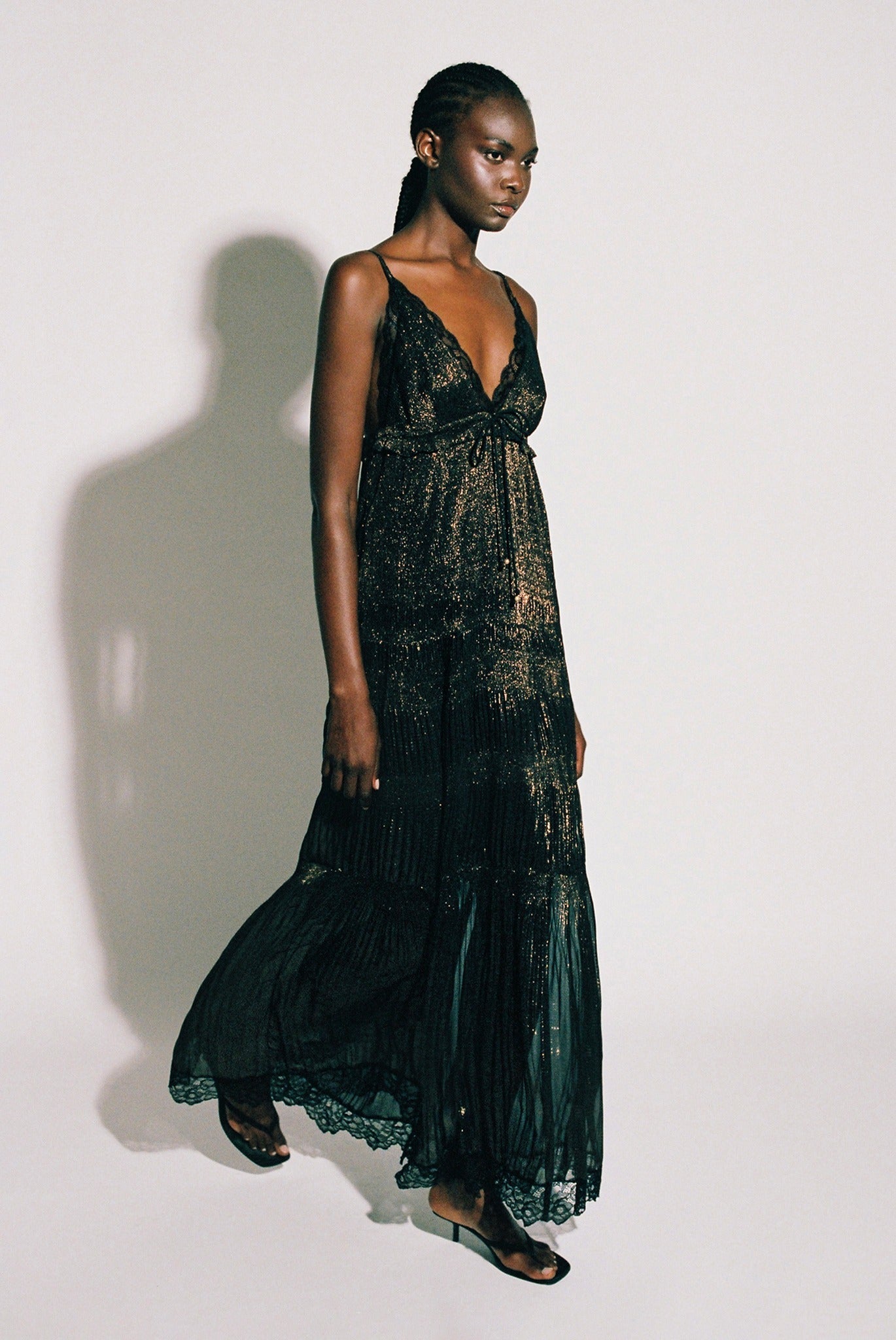 SABINA MUSAYEV - pleayed_chiffon_w._foil_black_bronze_pre_fall_25_26
