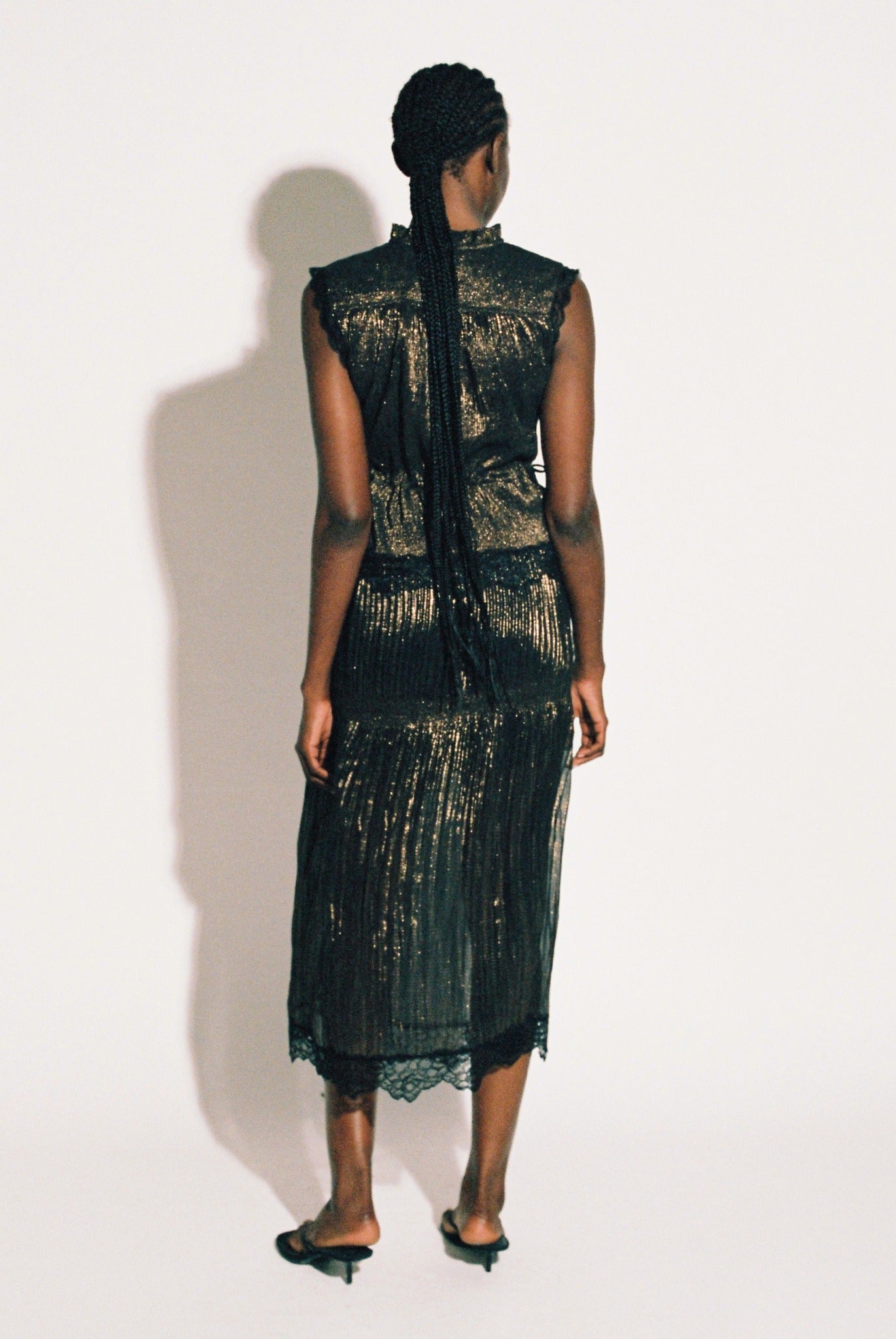 SABINA MUSAYEV - pleayed_chiffon_w._foil_black_bronze_pre_fall_25_26