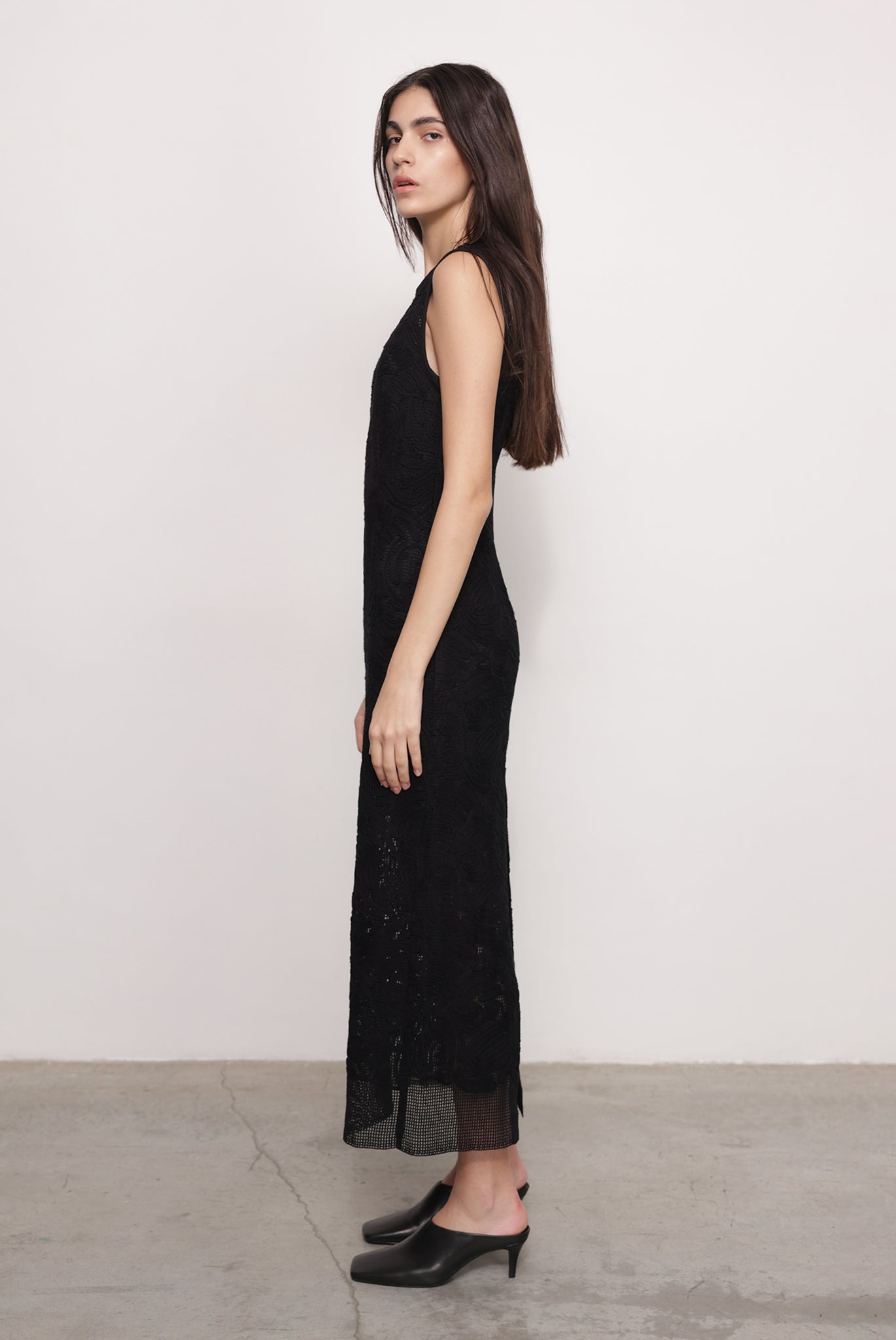 SABINA MUSAYEV - brushed_denim_w._ribbon_mesh_black_fw_25_26