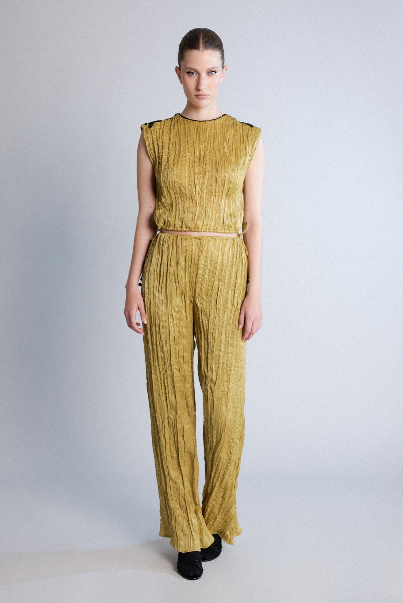 SABINA MUSAYEV - crinkled_satin_antique_gold_pre_spring_26