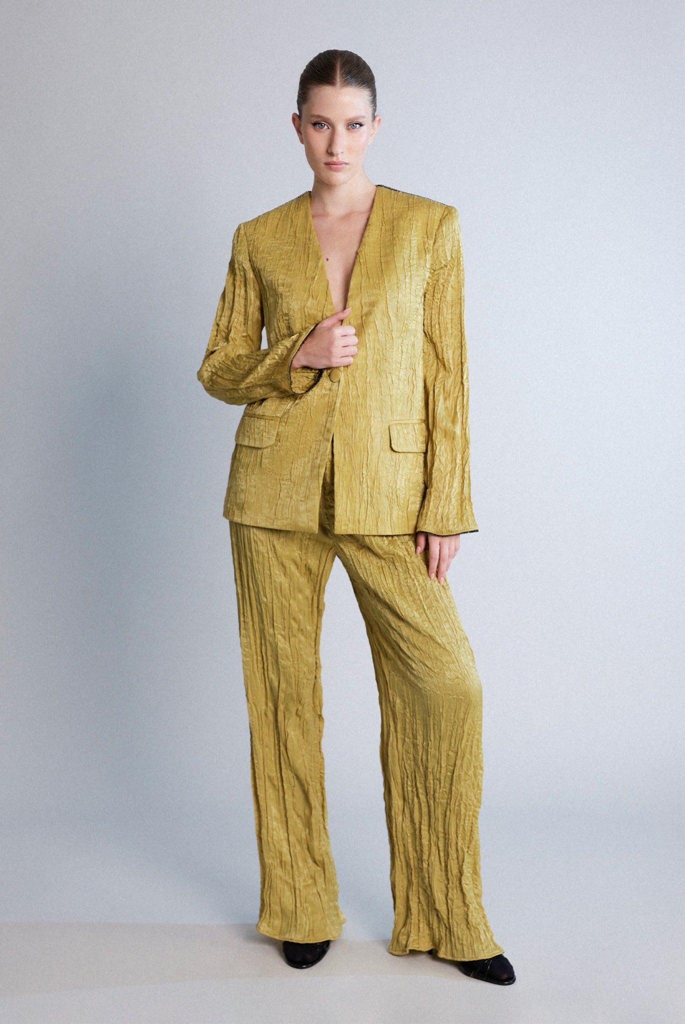 SABINA MUSAYEV - crinkled_satin_antique_gold_pre_spring_26