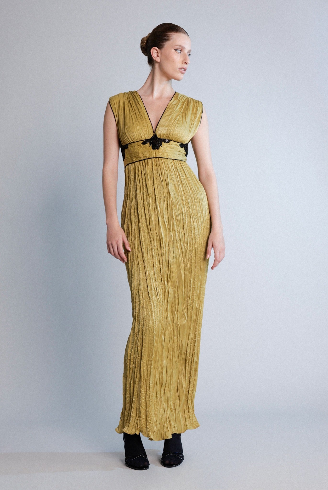 SABINA MUSAYEV - crinkled_satin_antique_gold_pre_spring_26