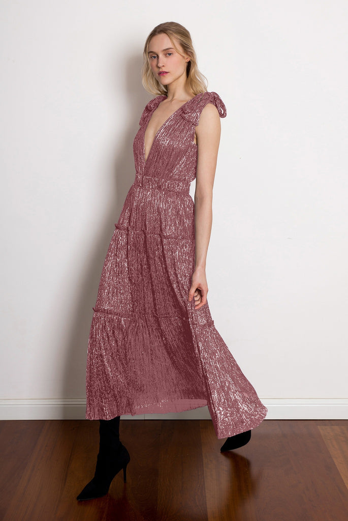 helena metallic tiered maxi dress Sabina Musayev | Dresses | Sabina Musayev Helena Metallic Tiered Maxi Dress Gold Xs Rtr