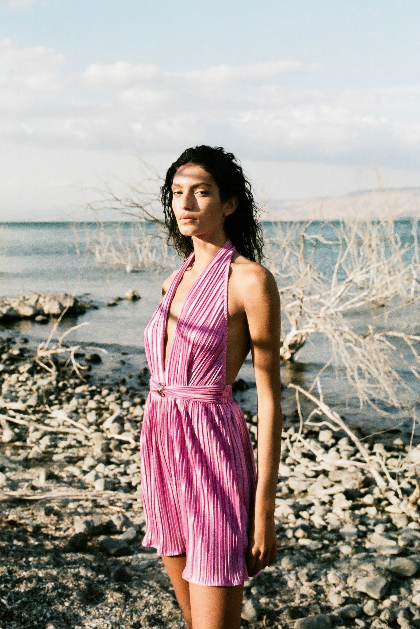 SABINA MUSAYEV - paisley_embossed_pleated_knit_fuchsia_pink_summer_26