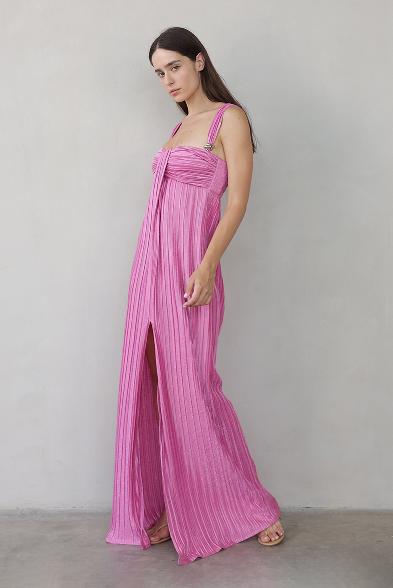 SABINA MUSAYEV - paisley_embossed_pleated_knit_fuchsia_pink_summer_26