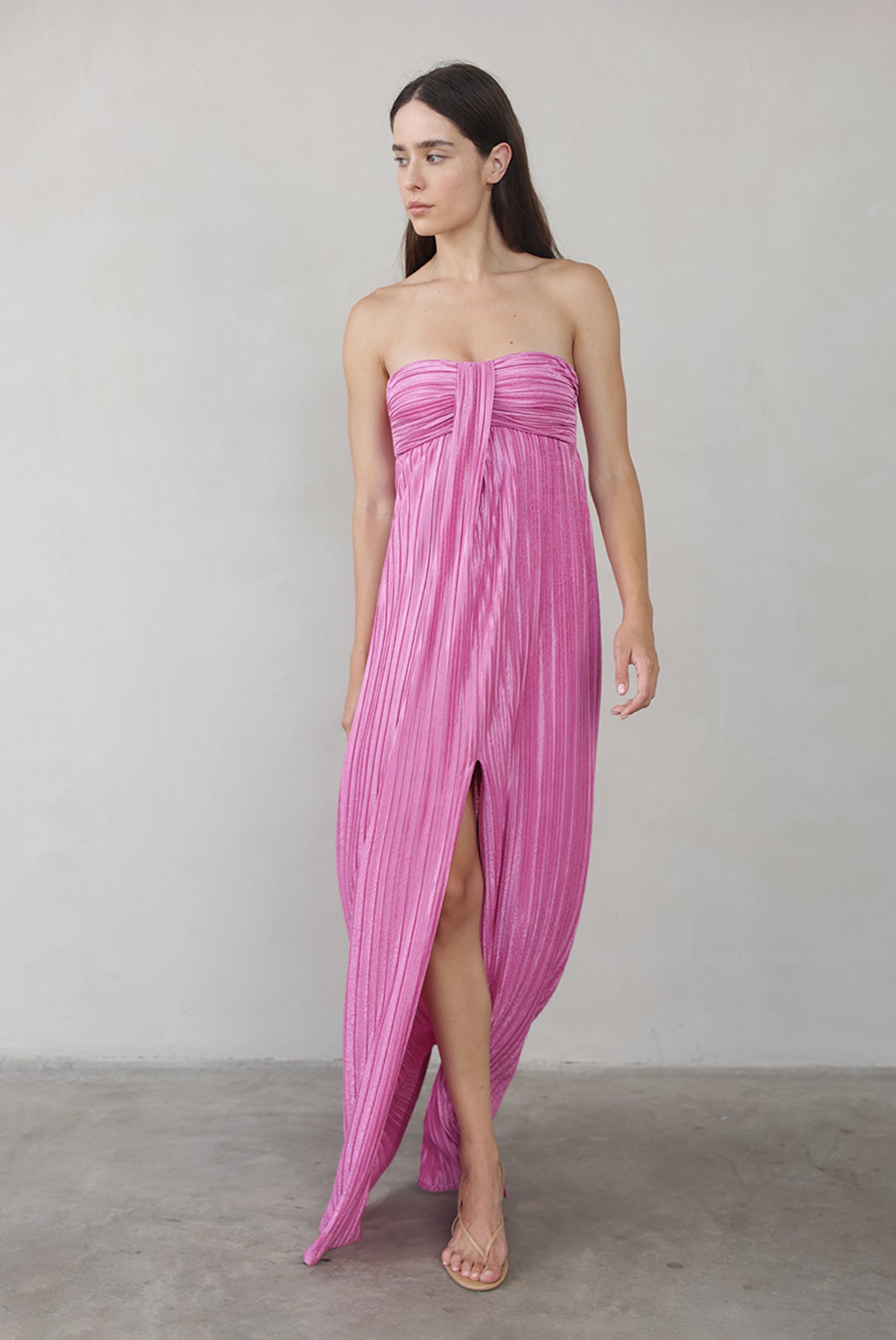 SABINA MUSAYEV - paisley_embossed_pleated_knit_fuchsia_pink_summer_26