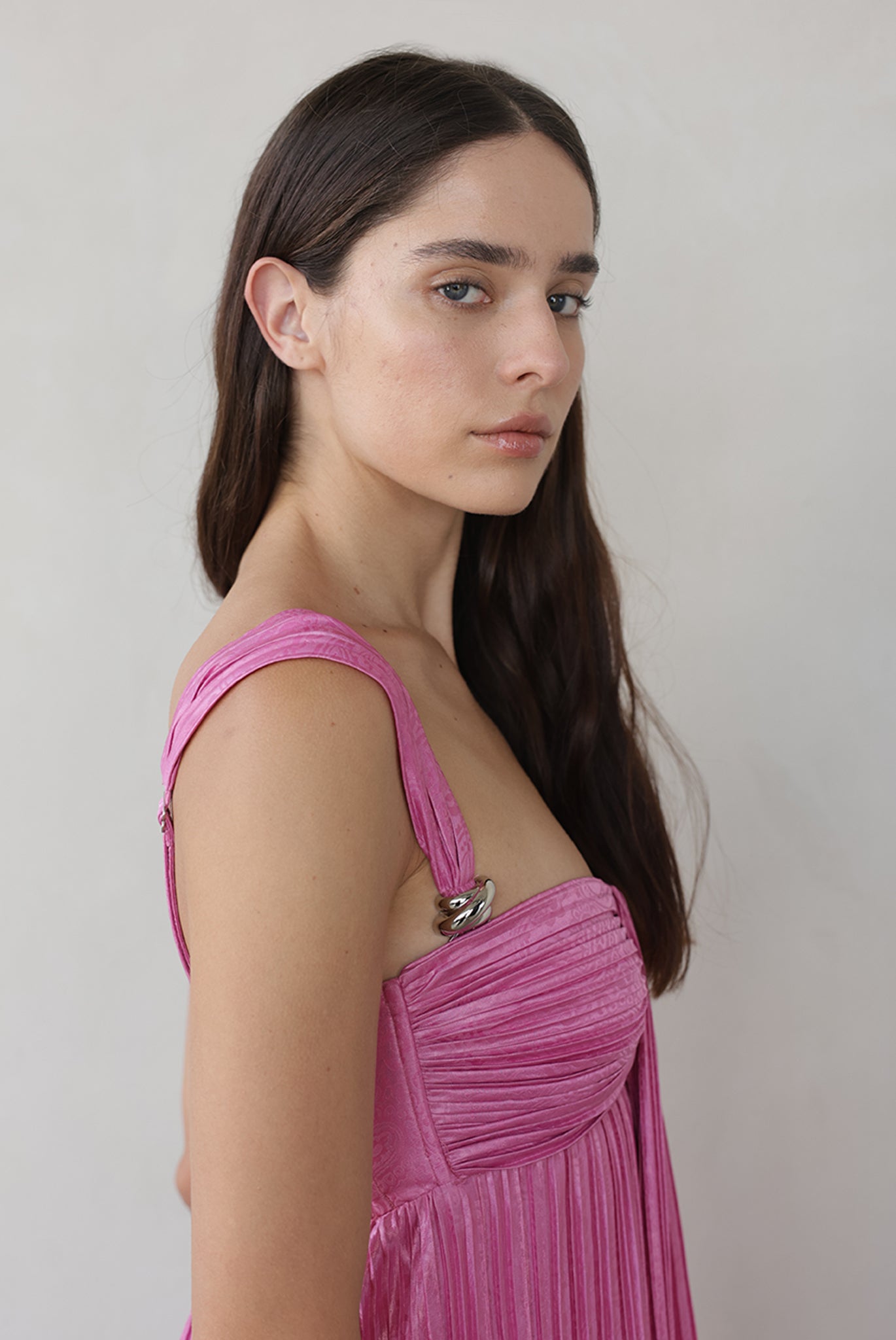 SABINA MUSAYEV - paisley_embossed_pleated_knit_fuchsia_pink_summer_26