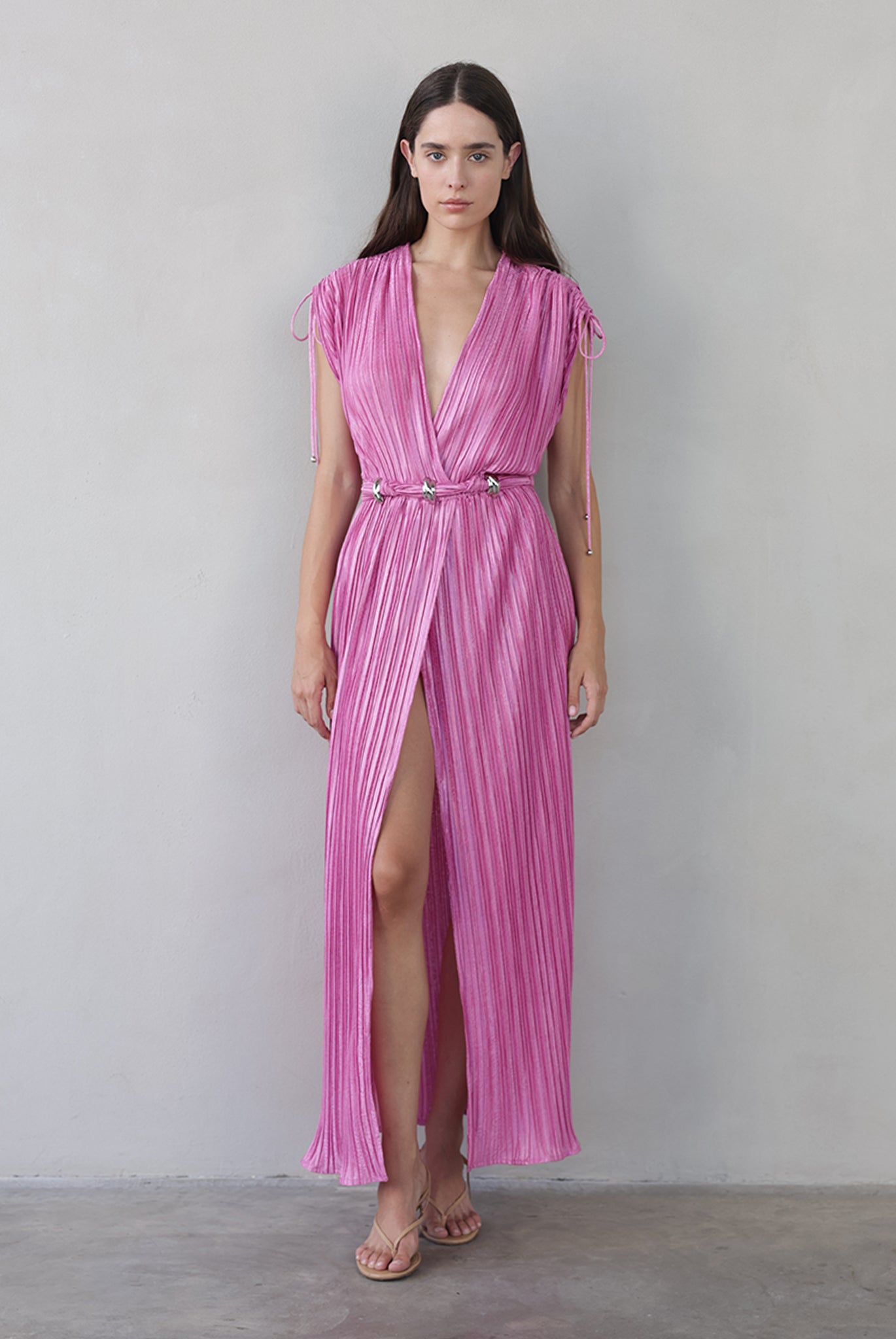 SABINA MUSAYEV - paisley_embossed_pleated_knit_fuchsia_pink_summer_26