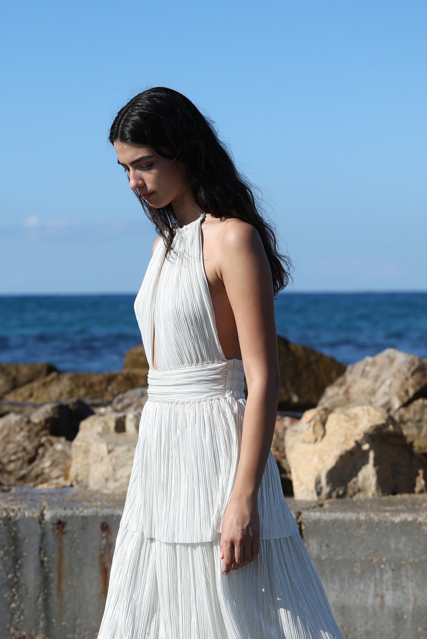SABINA MUSAYEV - pleated_knit_w_gold_foil_off_white_bridal_26