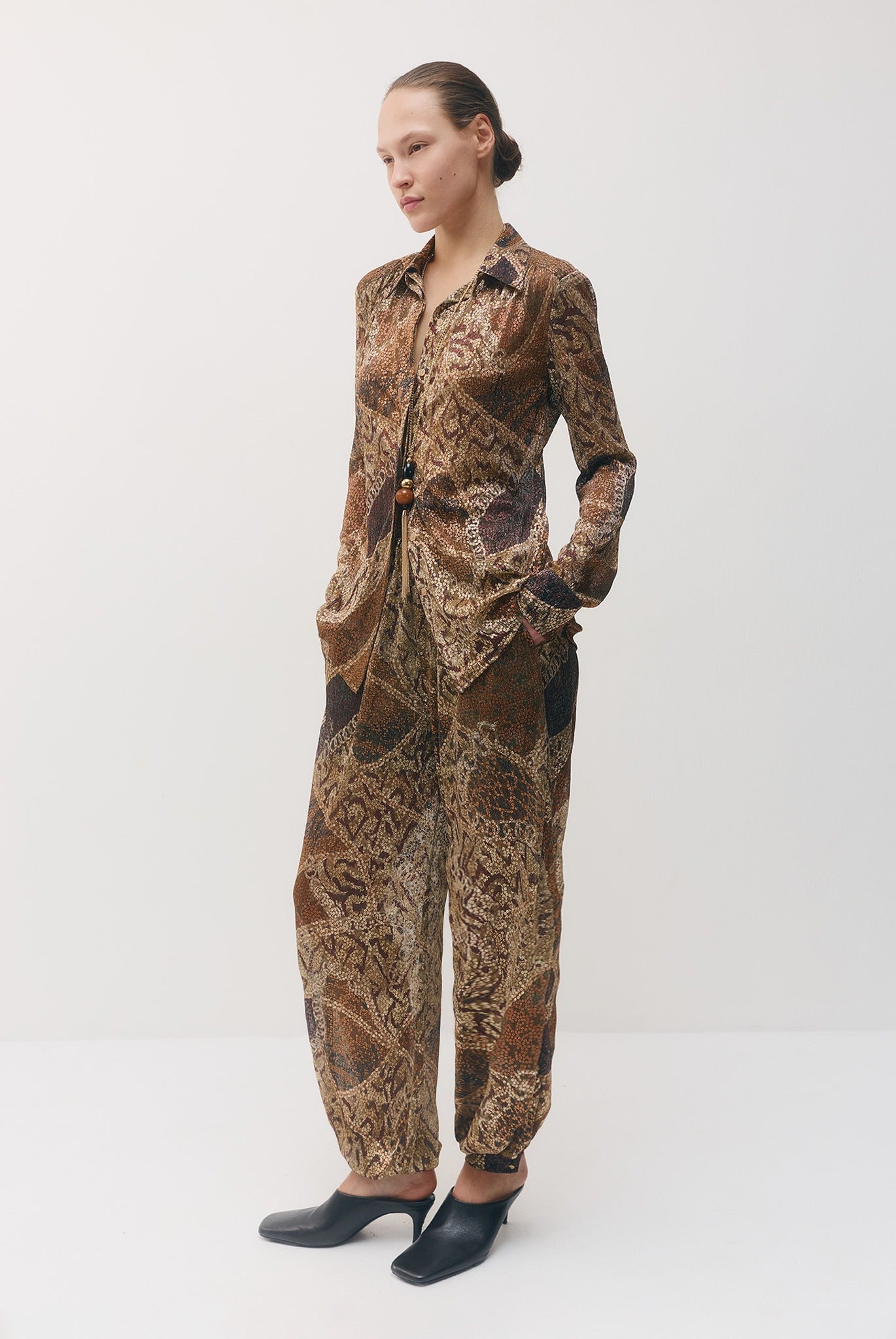 SABINA MUSAYEV - printed_ray_lurex_bronze_gold_print_fw_26_27