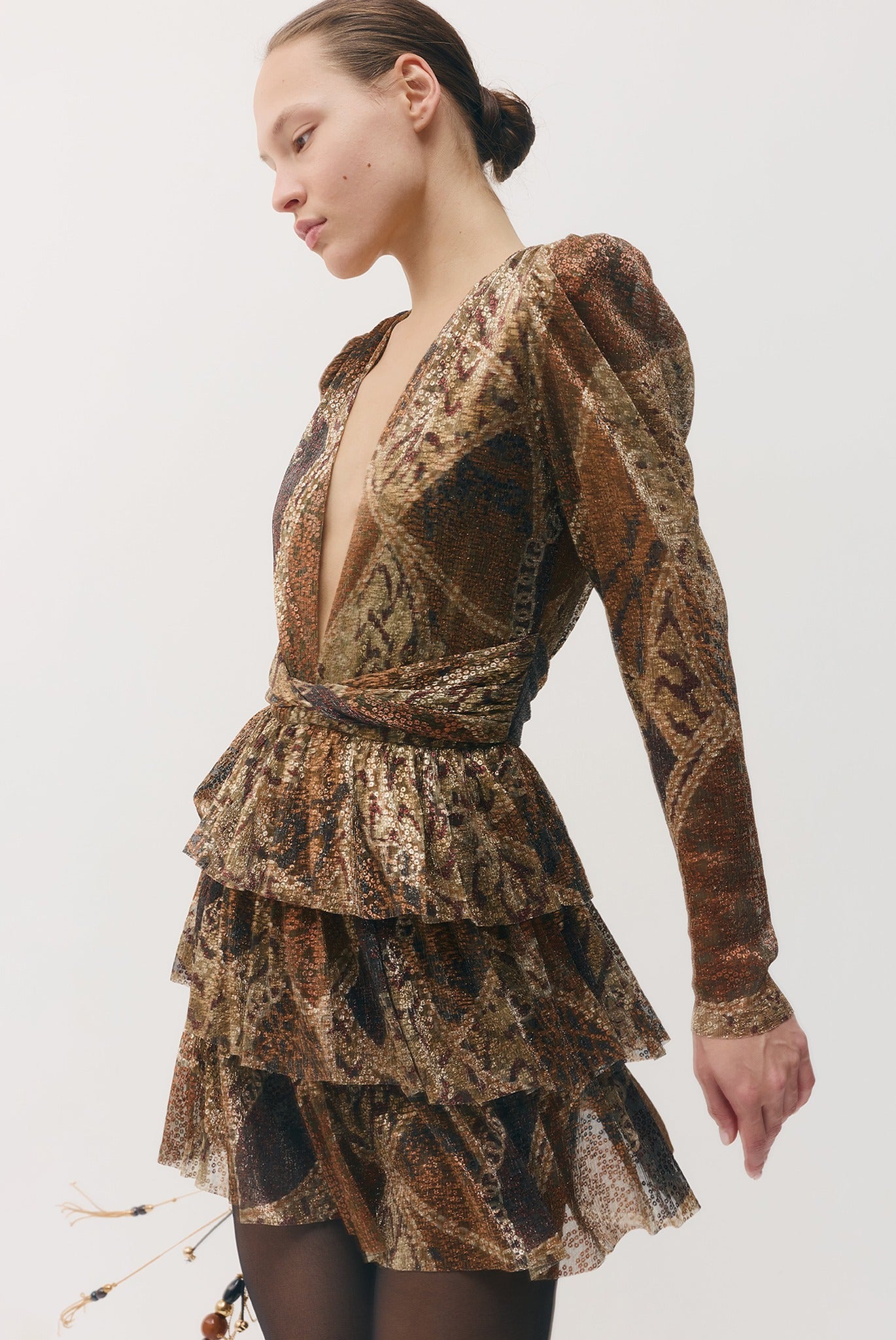 SABINA MUSAYEV - printed_ray_lurex_bronze_gold_print_fw_26_27
