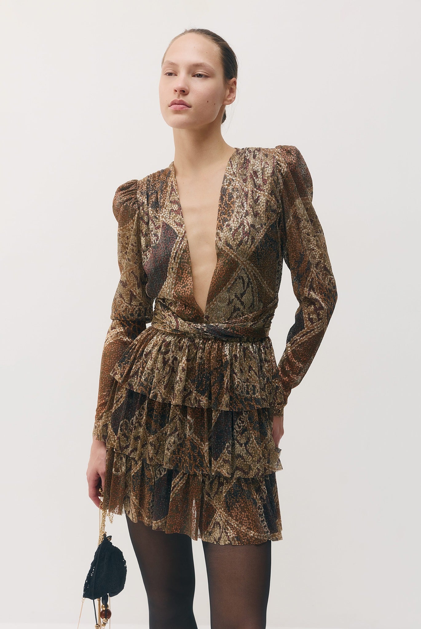 SABINA MUSAYEV - printed_ray_lurex_bronze_gold_print_fw_26_27
