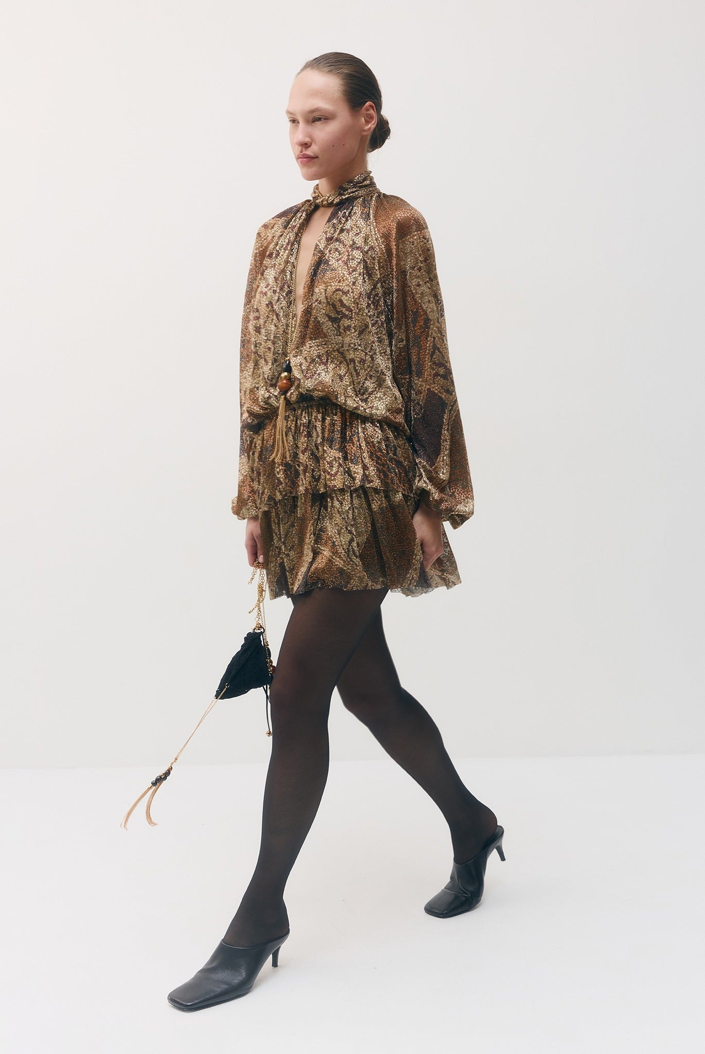 SABINA MUSAYEV - printed_ray_lurex_bronze_gold_print_fw_26_27