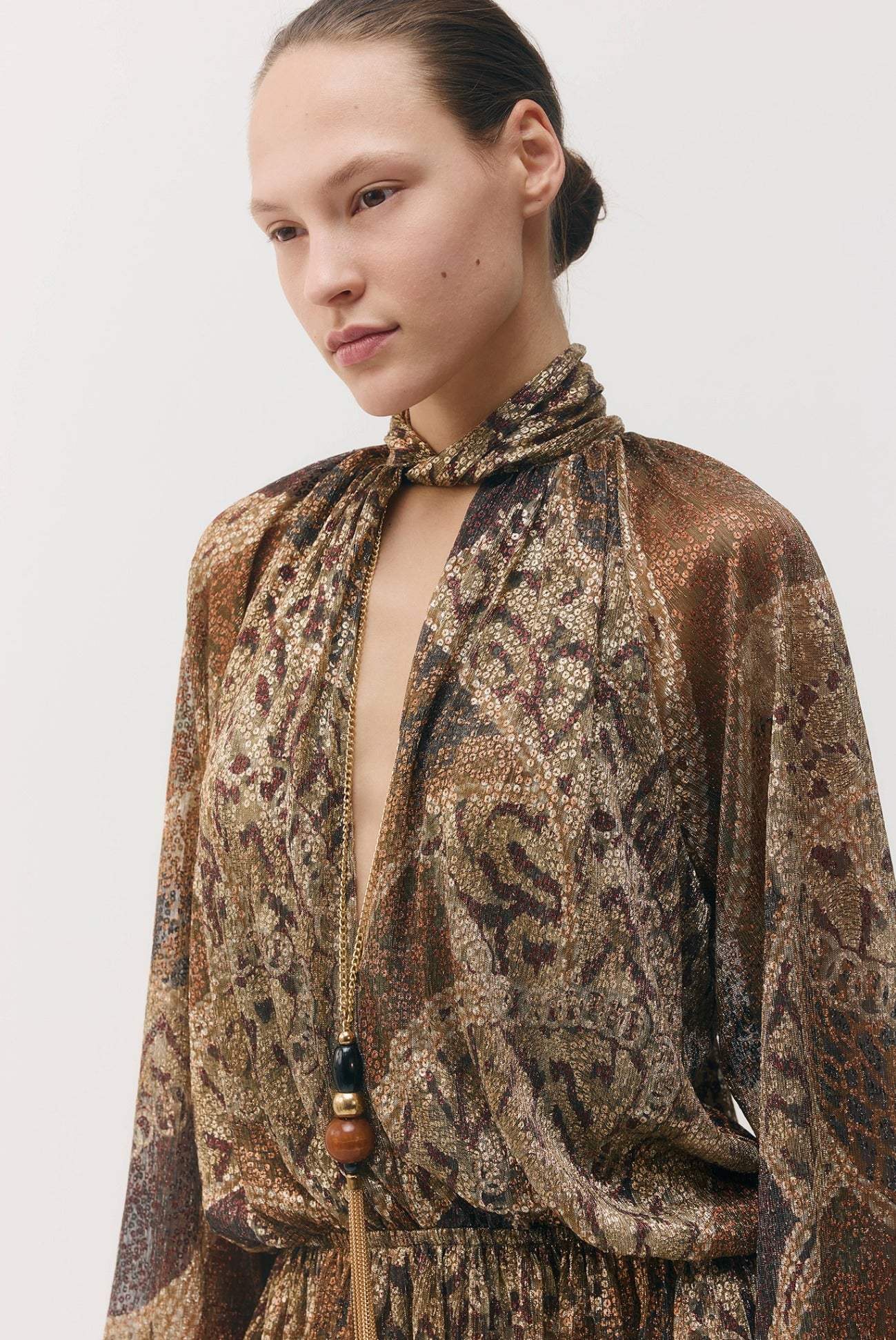 SABINA MUSAYEV - printed_ray_lurex_bronze_gold_print_fw_26_27