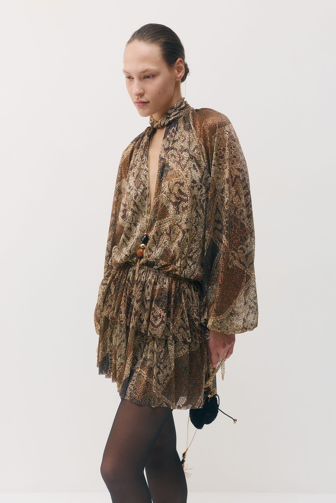 SABINA MUSAYEV - printed_ray_lurex_bronze_gold_print_fw_26_27