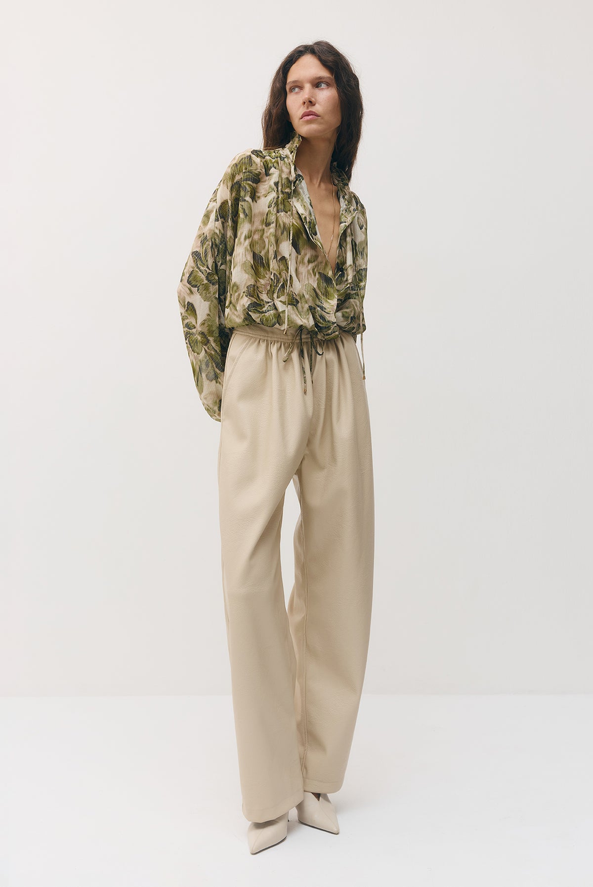 SABINA MUSAYEV - silk_blend_printed_chiffon_golden_olive_fw_26_27