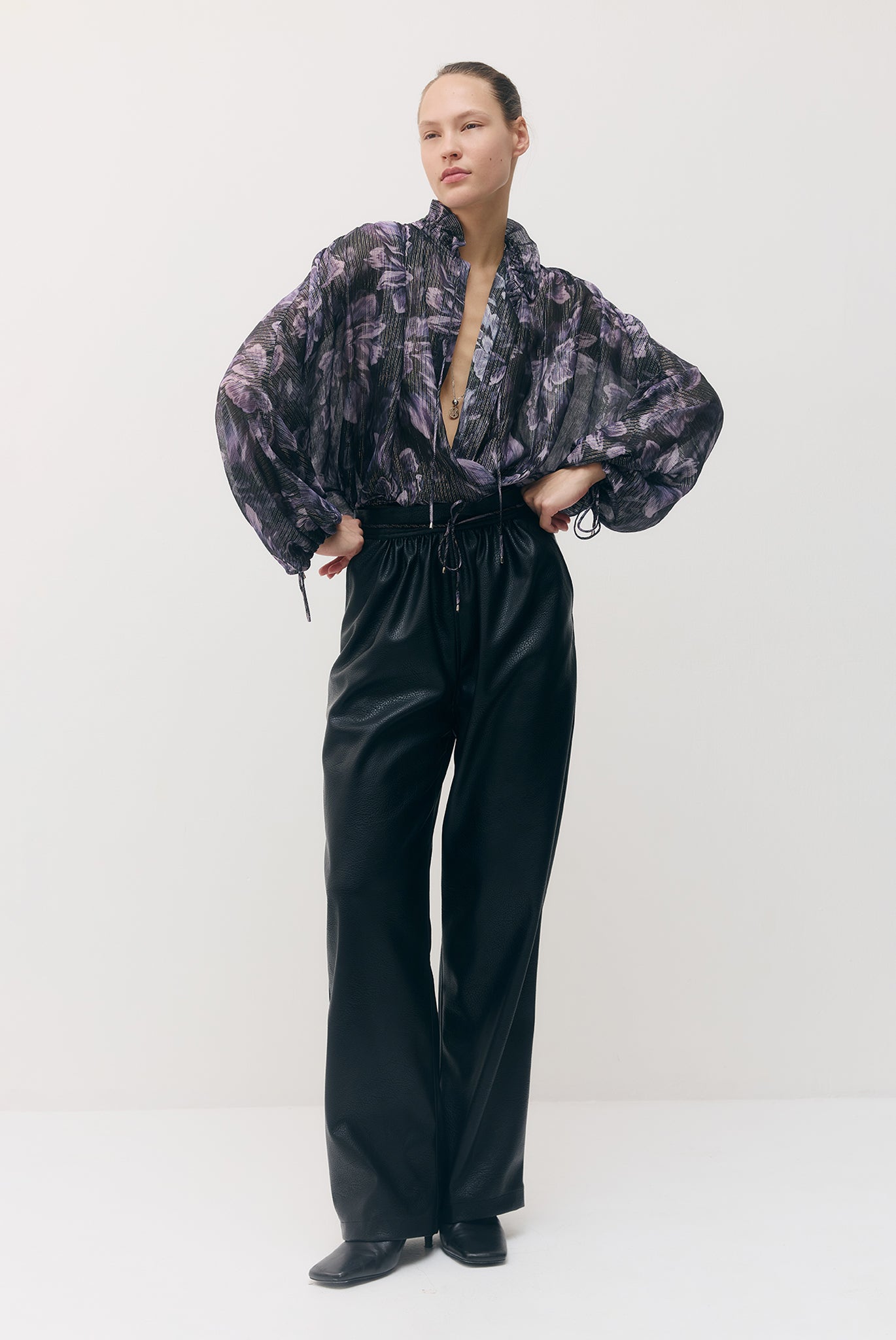 SABINA MUSAYEV - silk_blend_printed_chiffon_smokey_purple_fw_26_27