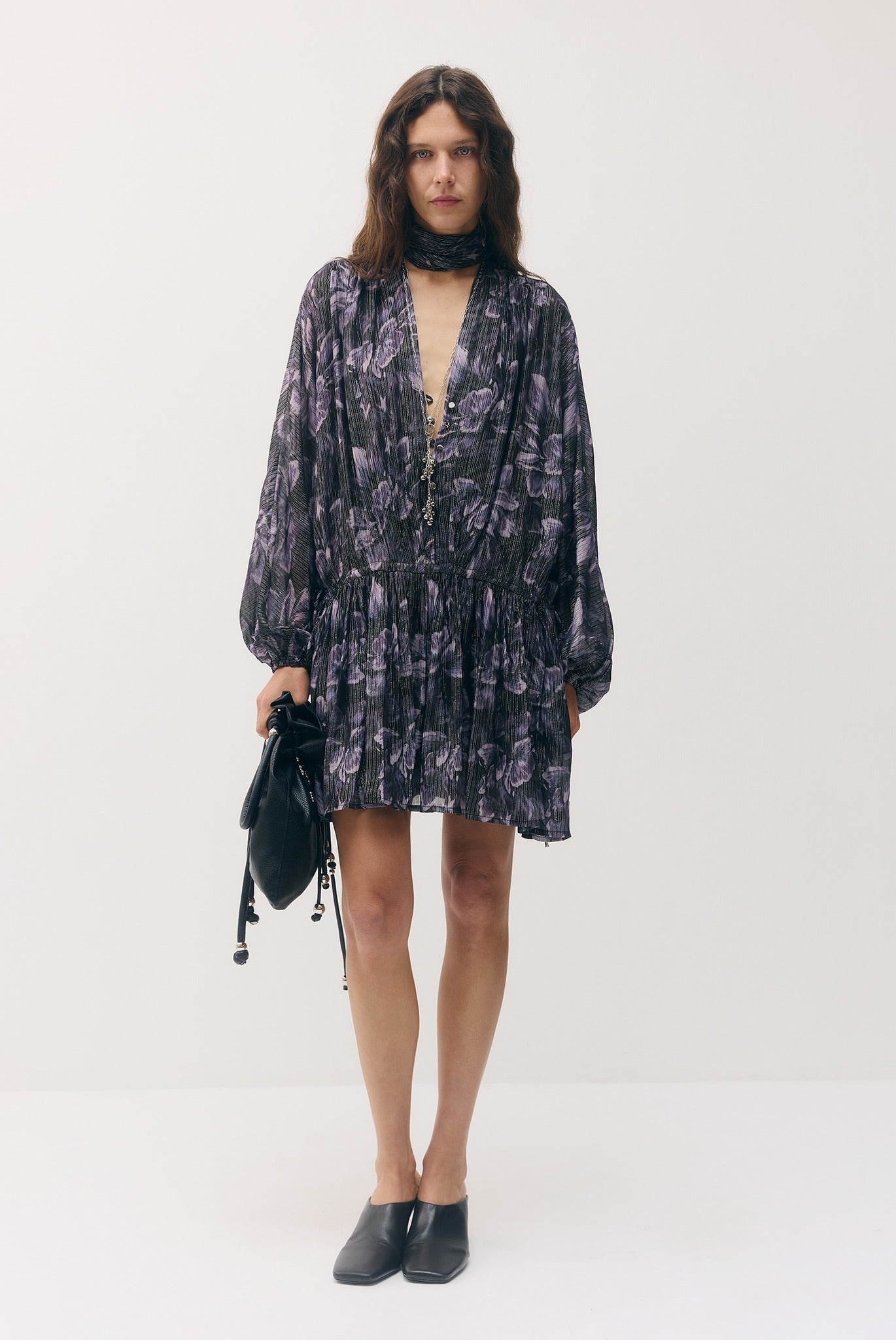 SABINA MUSAYEV - silk_blend_printed_chiffon_smokey_purple_fw_26_27