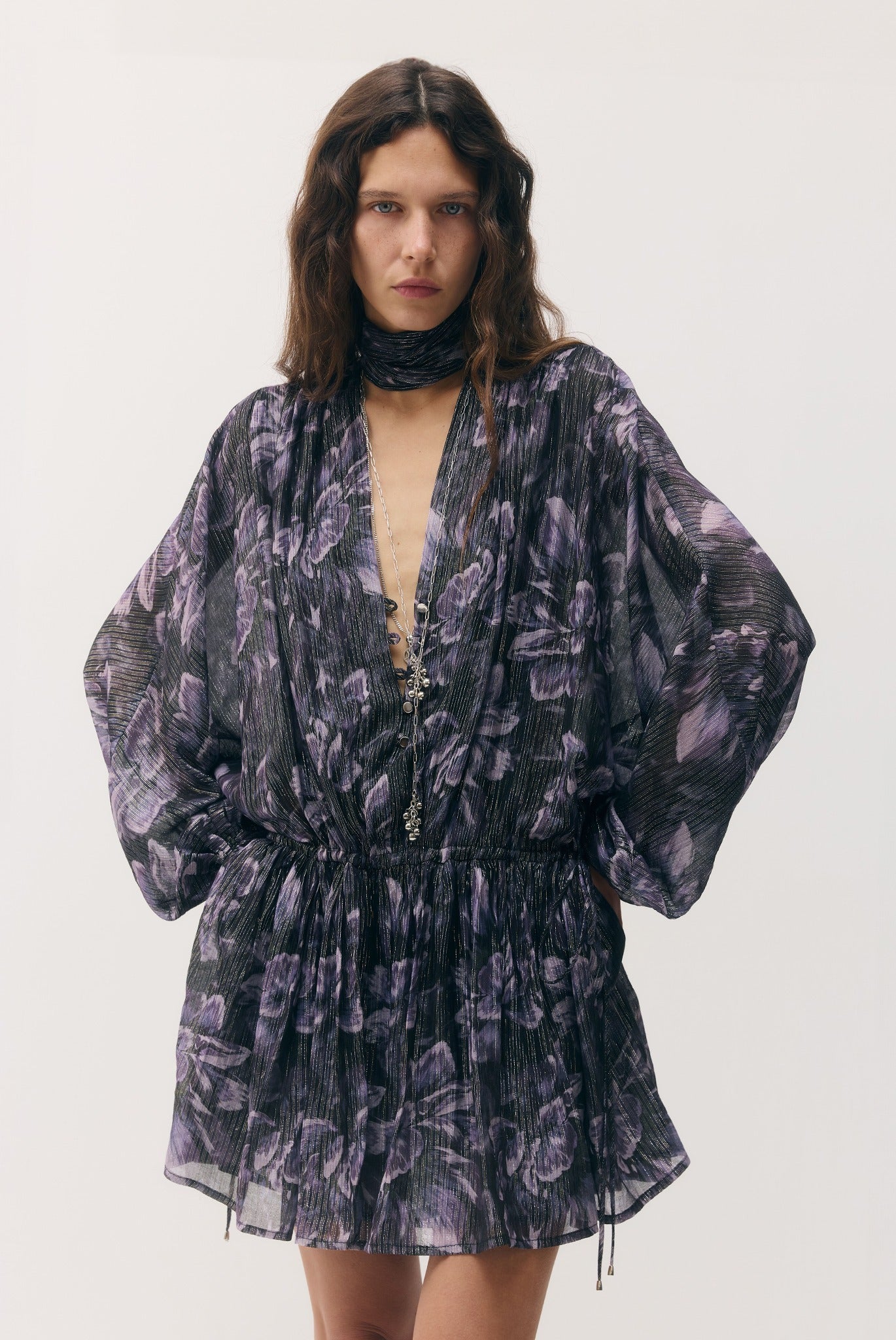 SABINA MUSAYEV - silk_blend_printed_chiffon_smokey_purple_fw_26_27