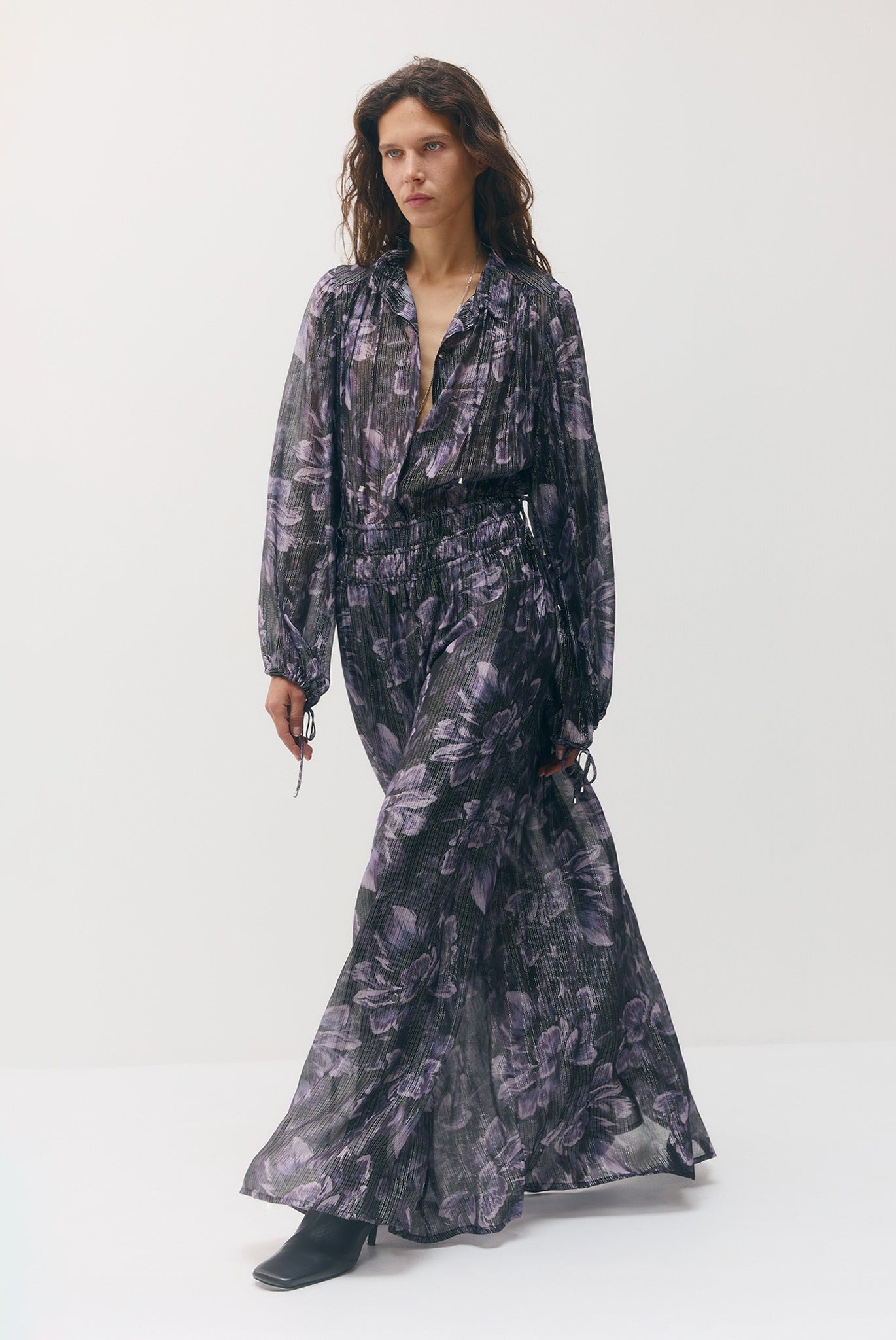 SABINA MUSAYEV - silk_blend_printed_chiffon_smokey_purple_fw_26_27