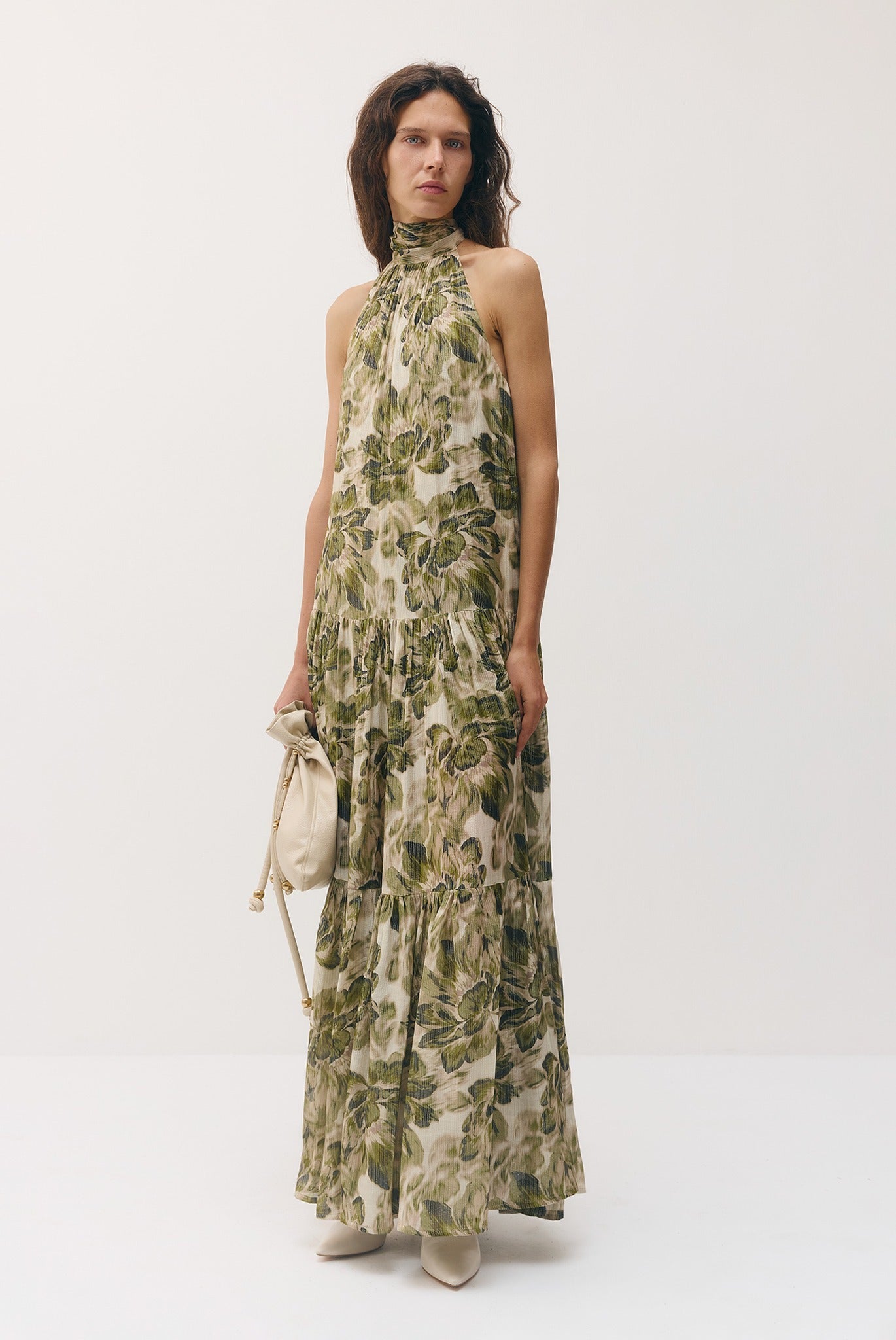 SABINA MUSAYEV - silk_blend_printed_chiffon_golden_olive_fw_26_27