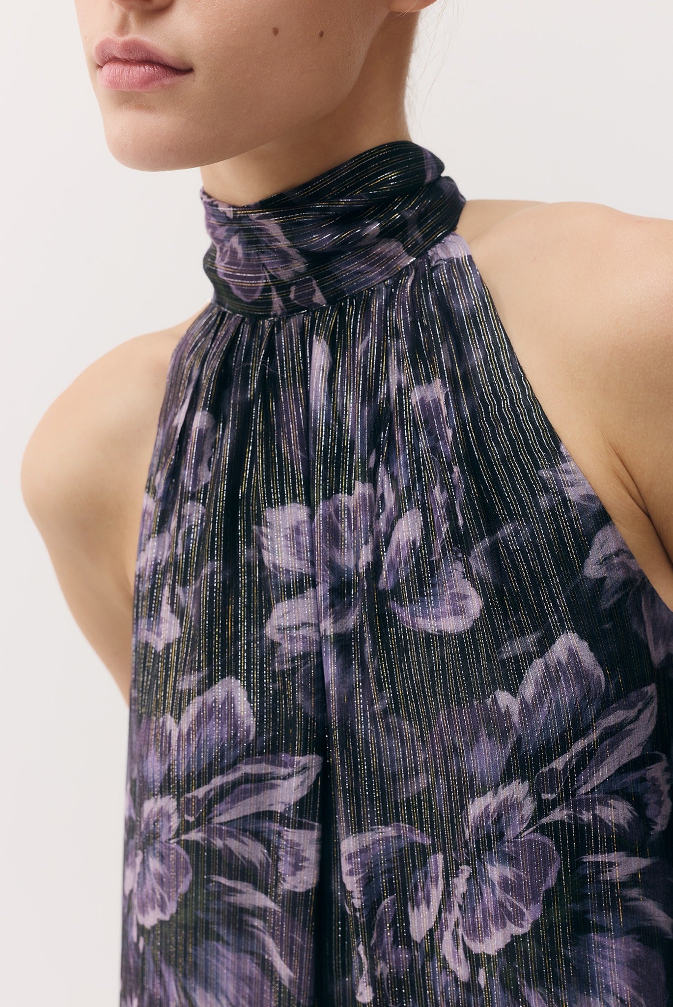 SABINA MUSAYEV - silk_blend_printed_chiffon_smokey_purple_fw_26_27