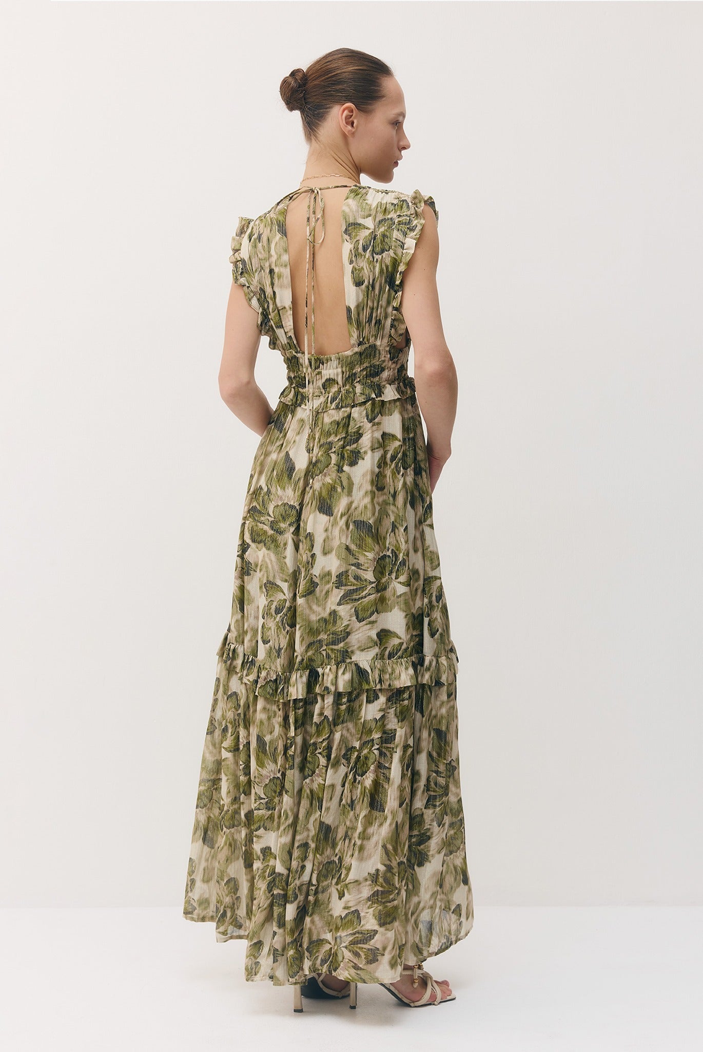 SABINA MUSAYEV - silk_blend_printed_chiffon_golden_olive_fw_26_27