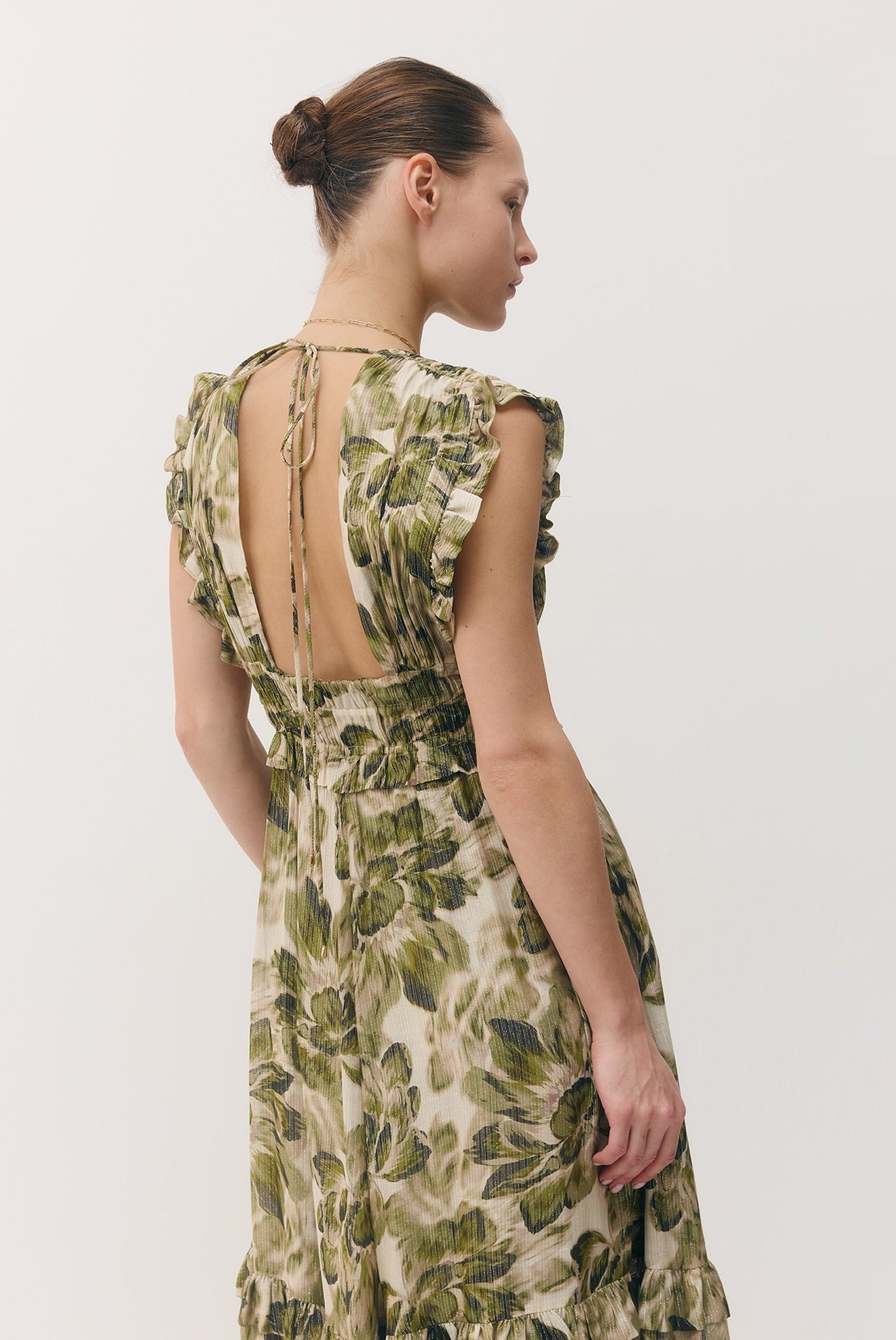 SABINA MUSAYEV - silk_blend_printed_chiffon_golden_olive_fw_26_27