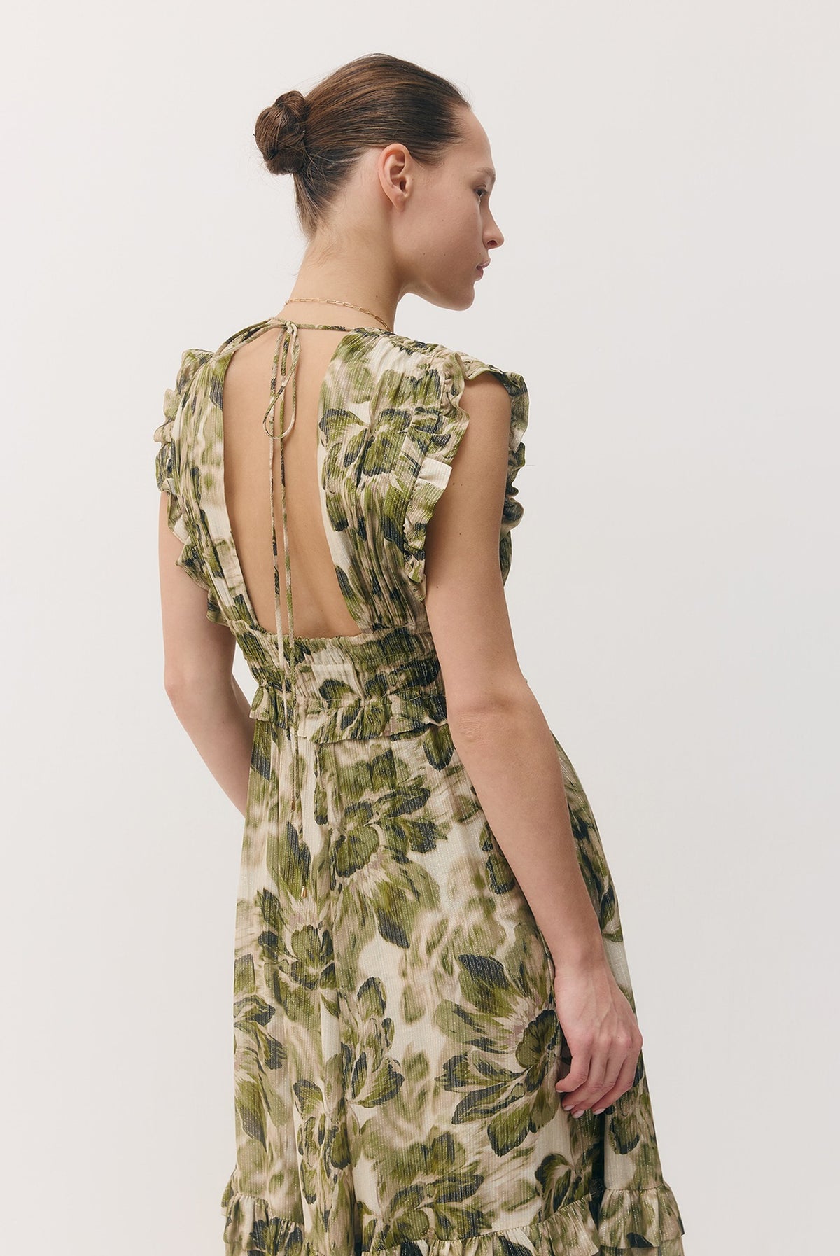 SABINA MUSAYEV - silk_blend_printed_chiffon_golden_olive_fw_26_27