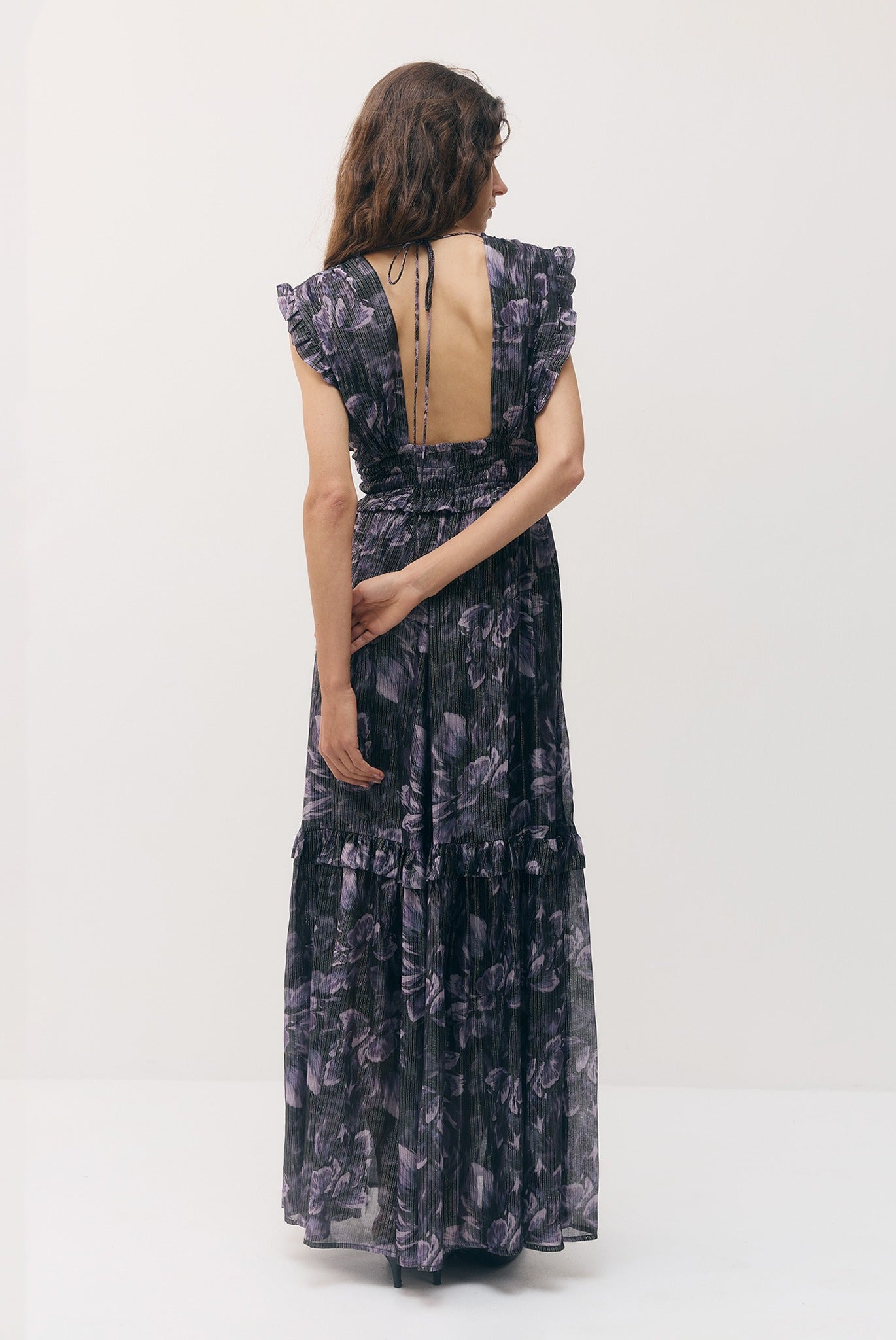 SABINA MUSAYEV - silk_blend_printed_chiffon_smokey_purple_fw_26_27