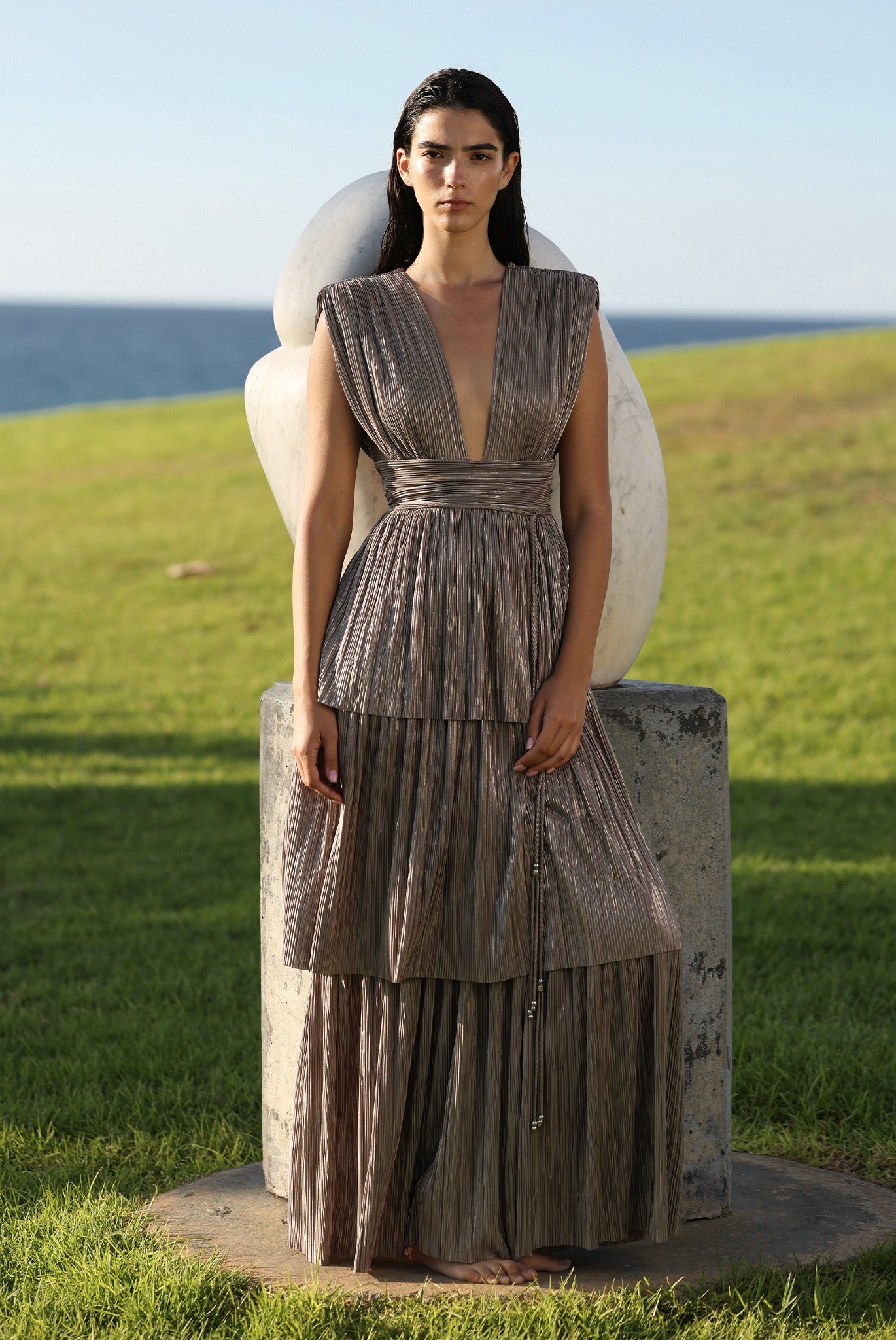 sabina musayev silver dress WENDY DRESS