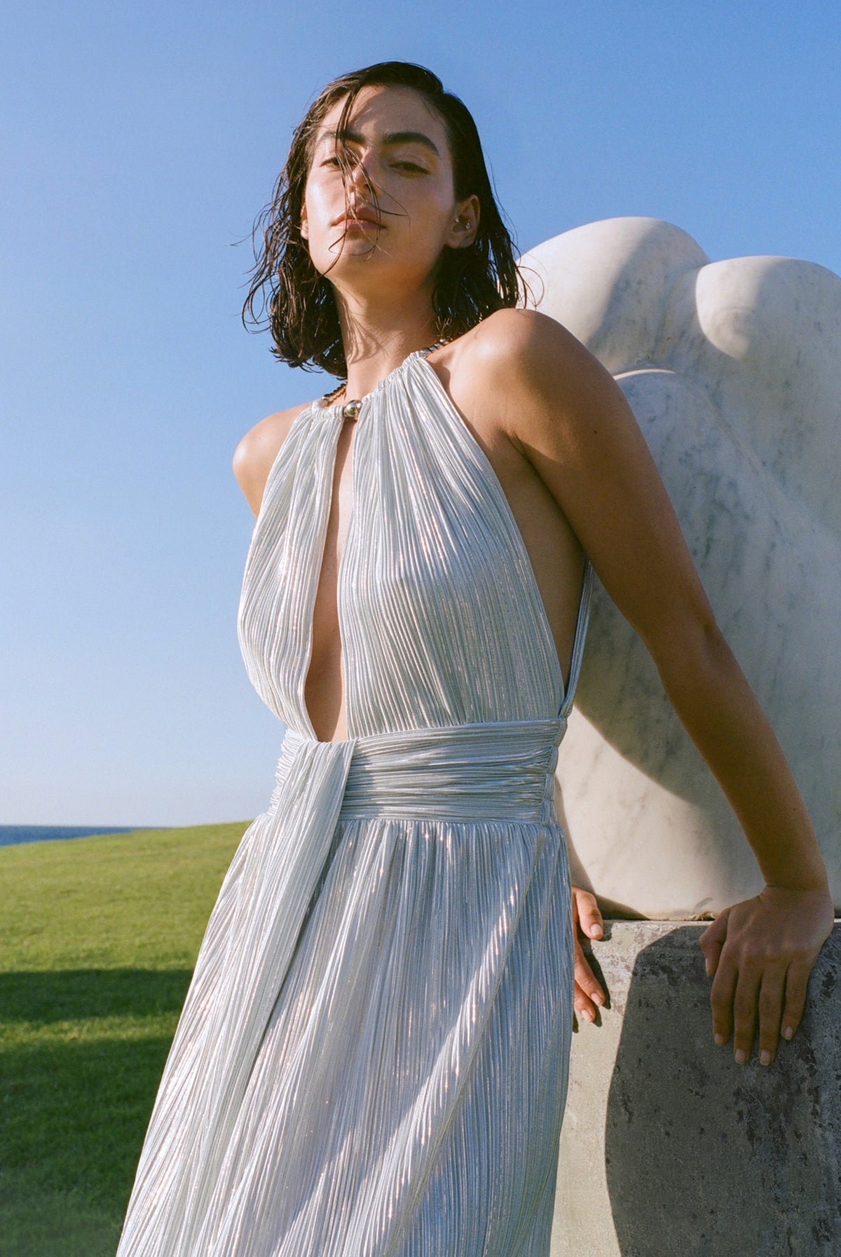 SABINA MUSAYEV - pleated_knit_w_gold_foil_sky_silver_pre_fall_26_27