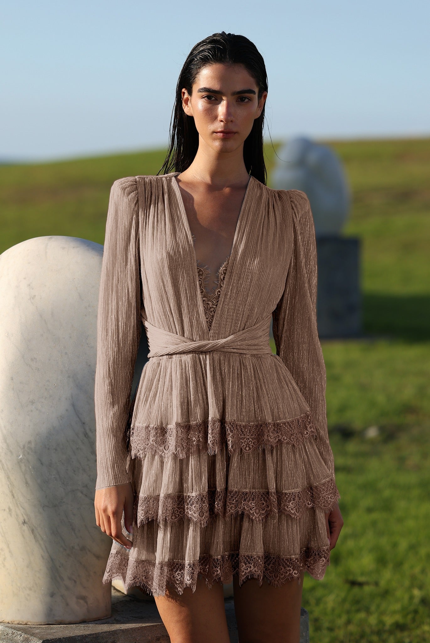 sabina musayev brown dress Tinka Dress