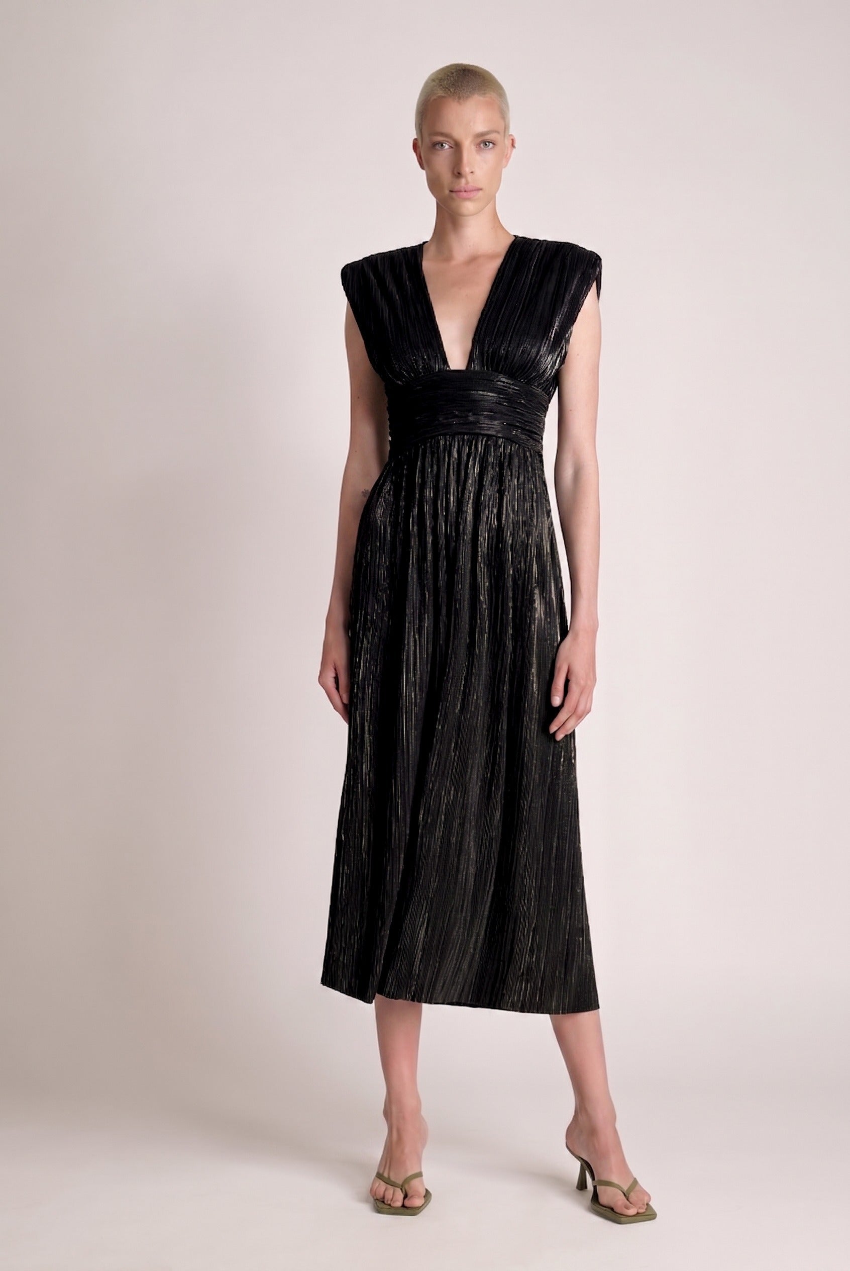 SABINA MUSAYEV - pleated_knit_w_foil_black_spring_24