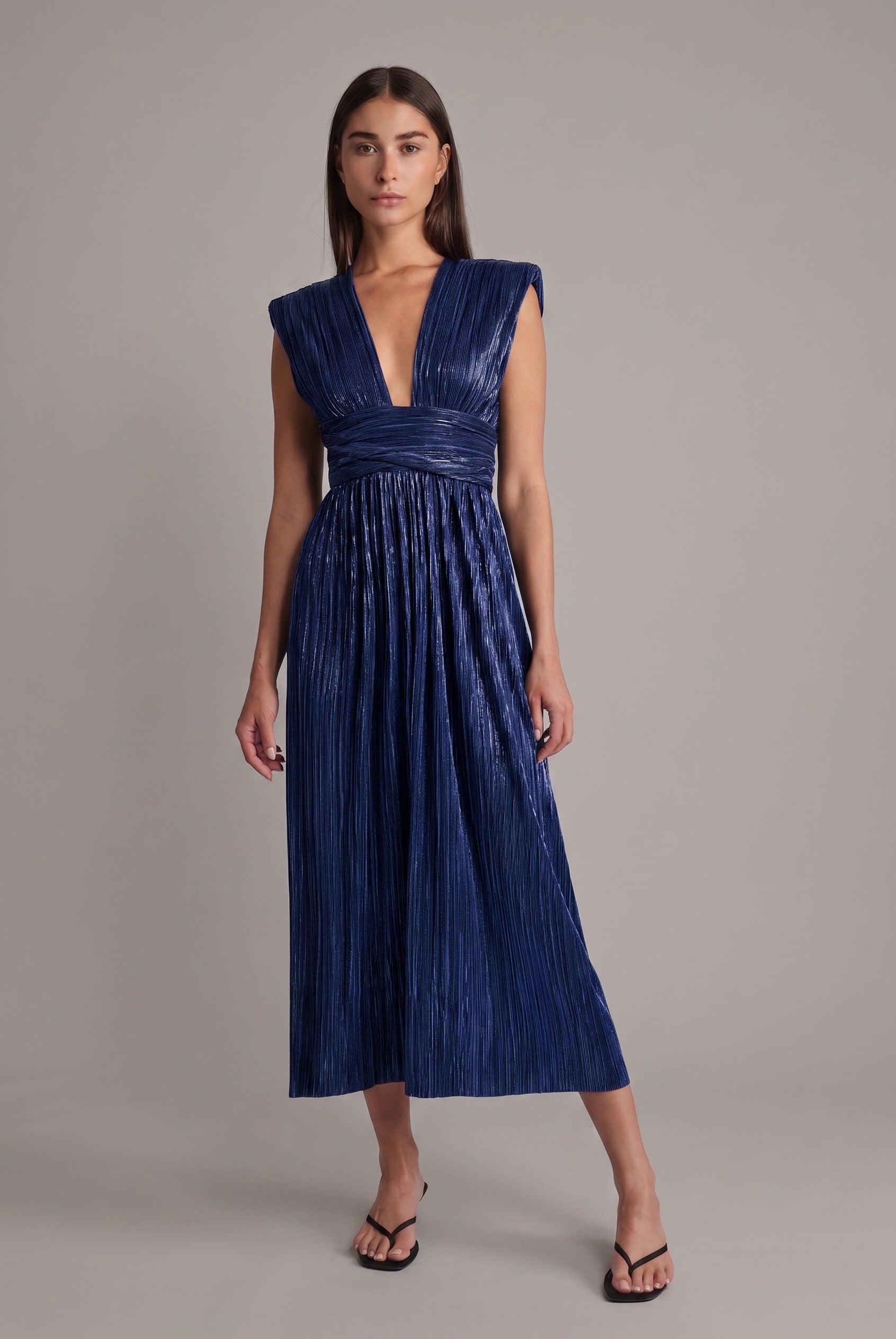 SABINA MUSAYEV - pleated_knit_w_foil_navy_spring_24