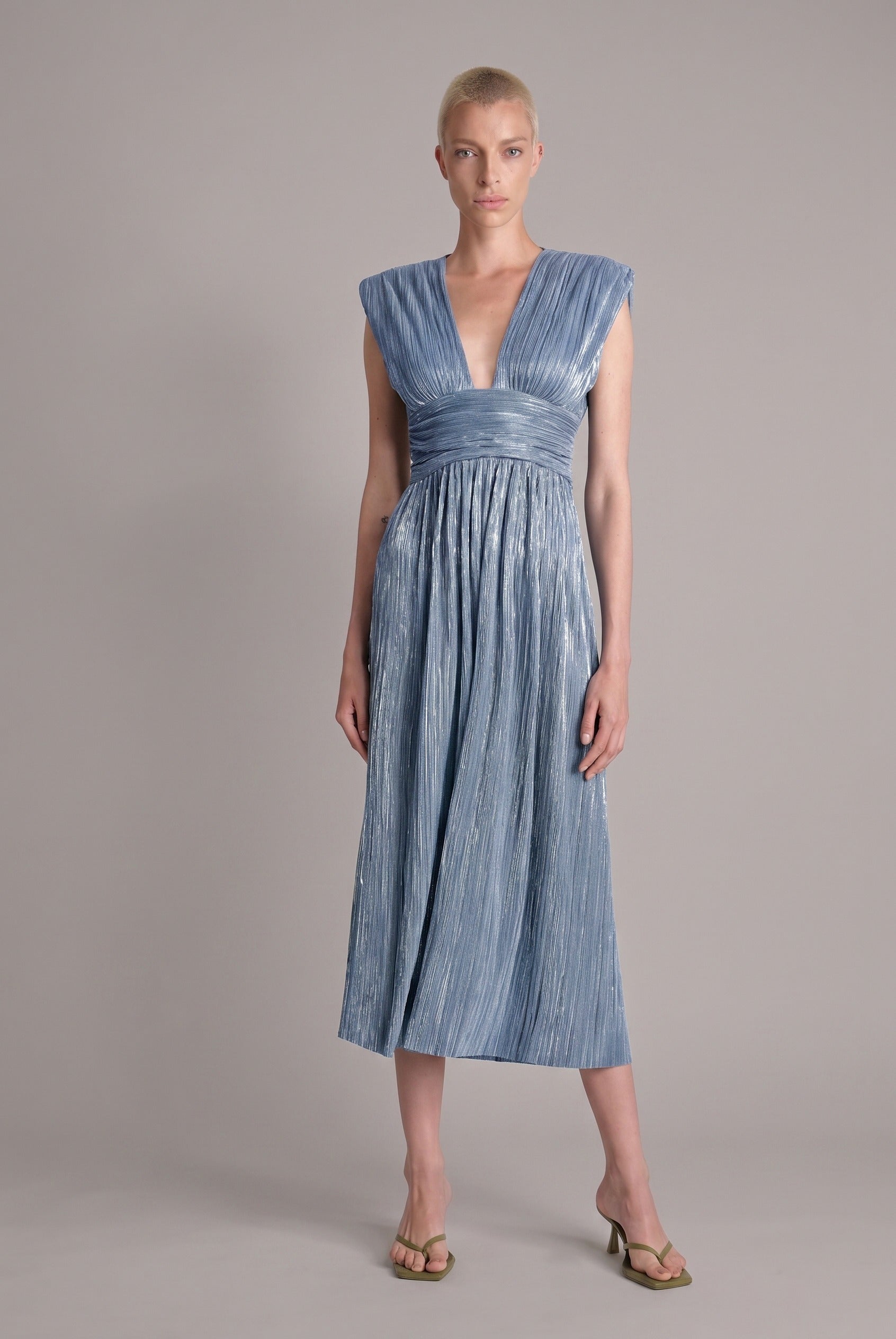 SABINA MUSAYEV - pleated_knit_w_foil_steel_blue_spring_24