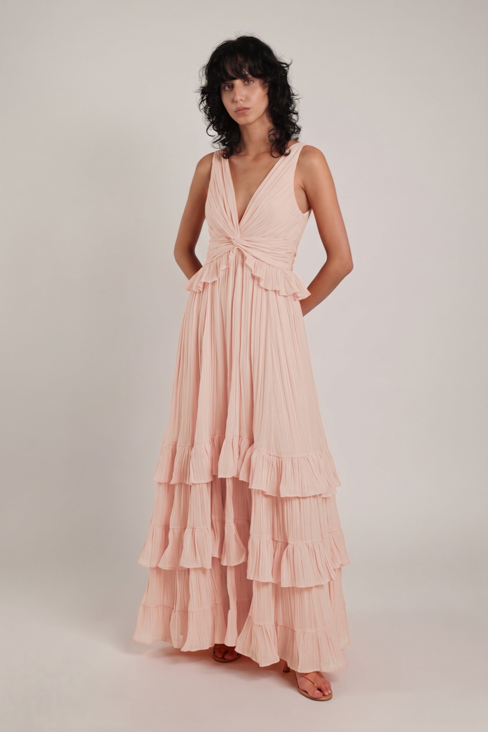 SABINA MUSAYEV - pleated_chiffon_peach_summer_26